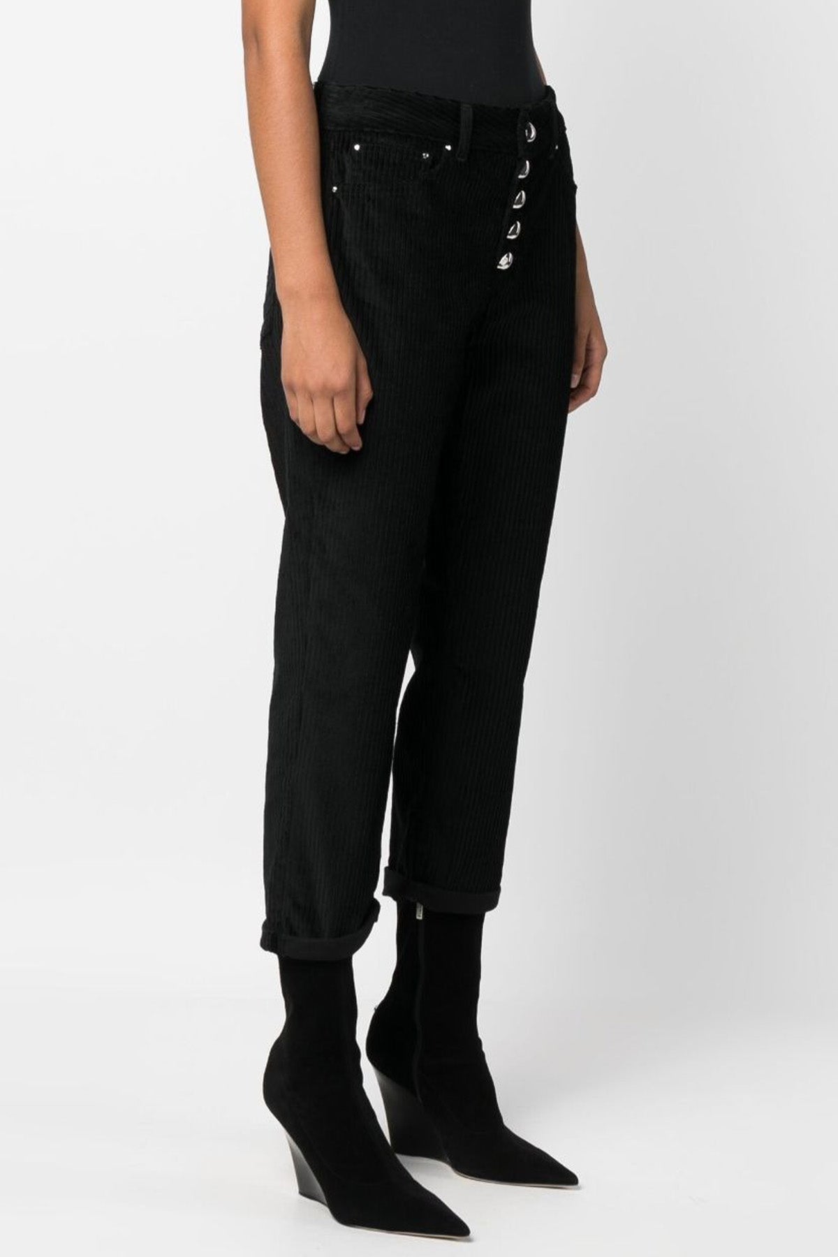 Dondup Koons Loose Fit Yüksek Bel Fitilli Kadife Pantolon-Libas Trendy Fashion Store