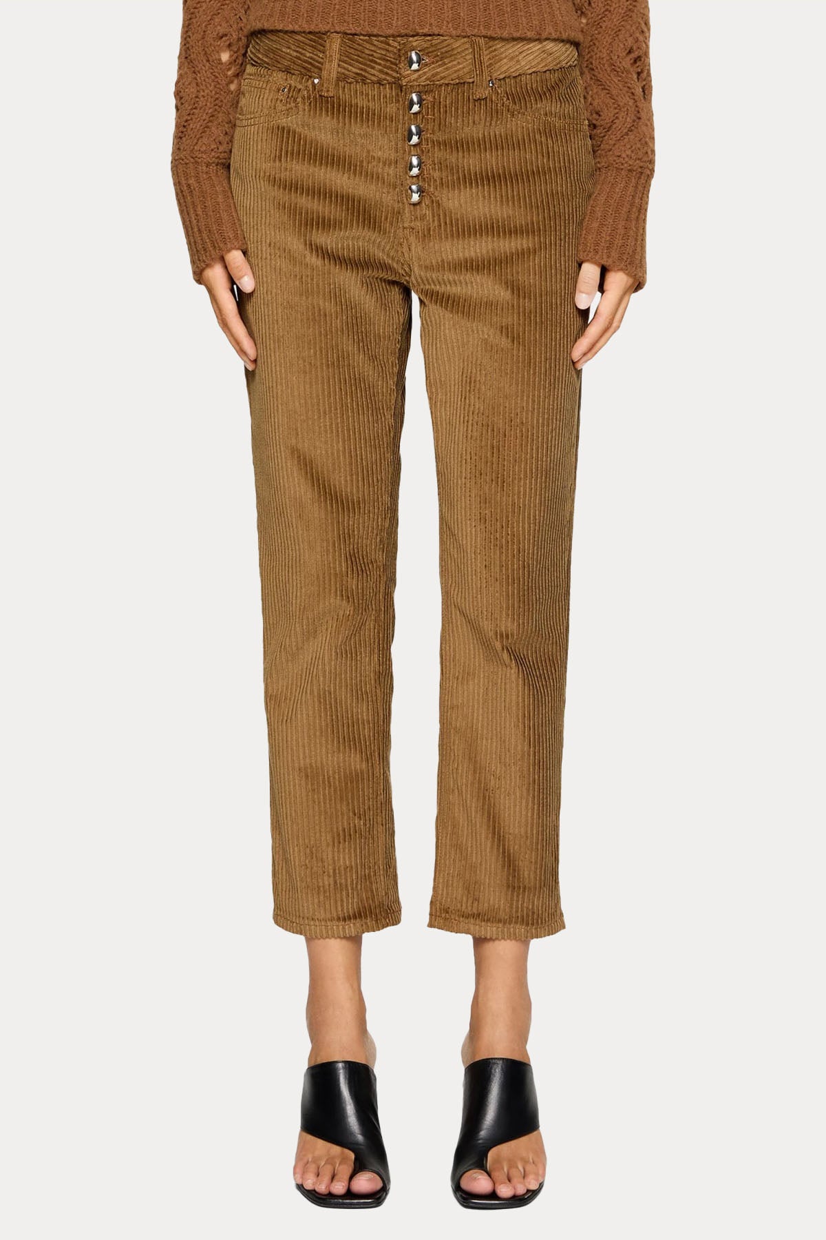 Dondup Koons Loose Fit Yüksek Bel Fitilli Kadife Pantolon-Libas Trendy Fashion Store