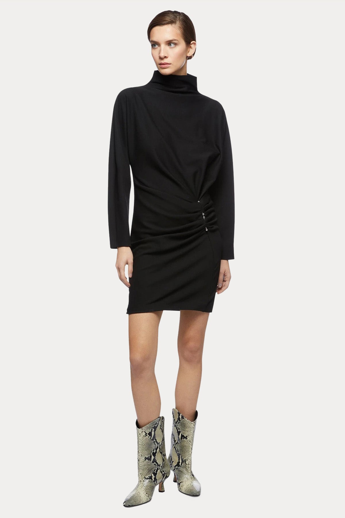 Dondup Dik Yaka Kruvaze Mini Elbise-Libas Trendy Fashion Store