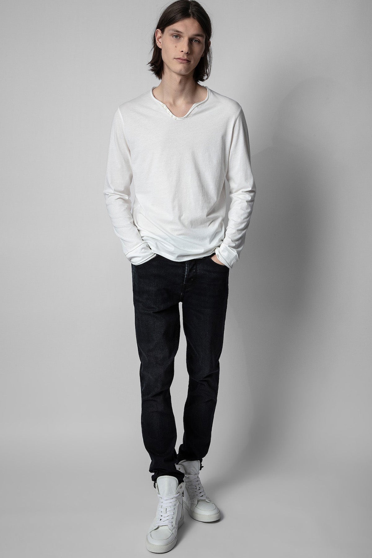 Zadig & Voltaire Yuvarlak Yaka Uzun Kollu T-shirt-Libas Trendy Fashion Store