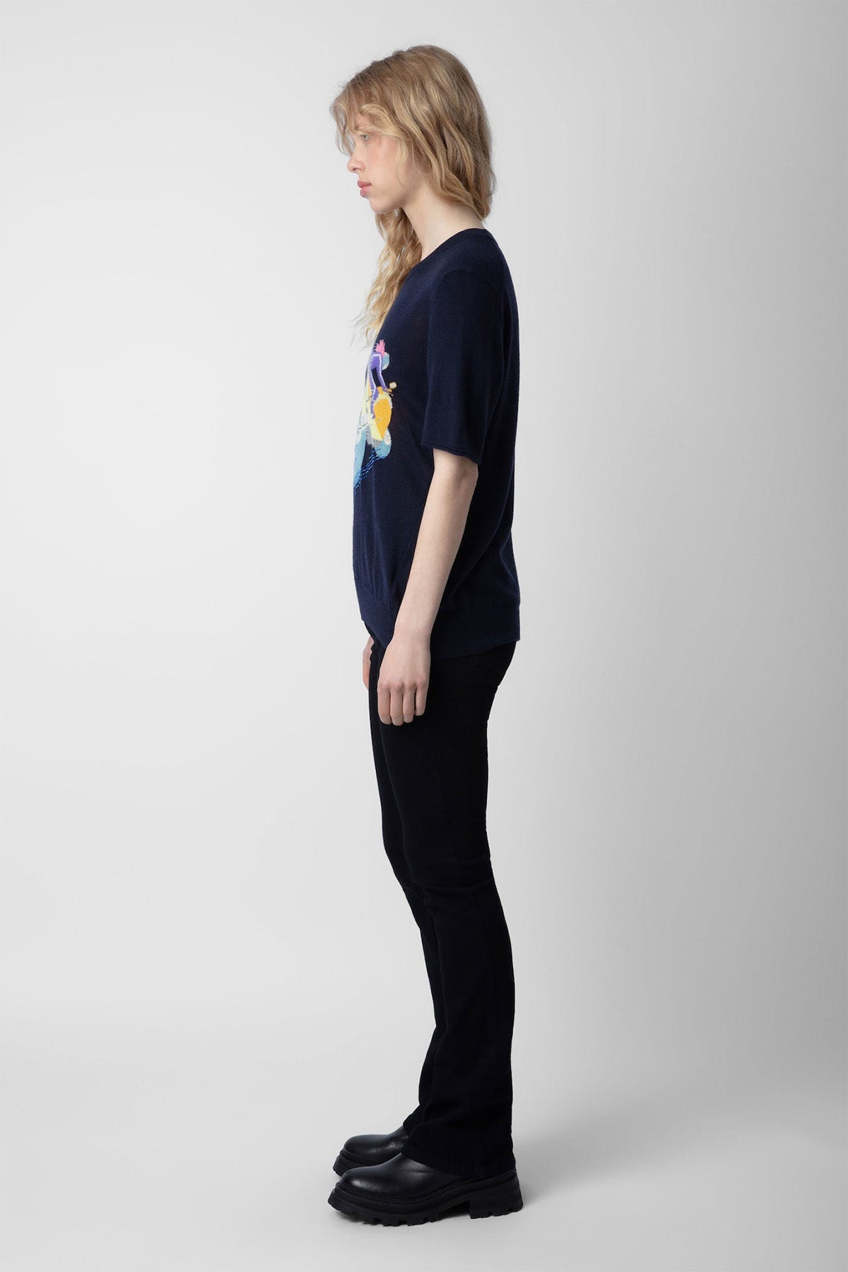 Zadig & Voltaire Motosiklet Detaylı Kısa Kollu Kaşmir Triko-Libas Trendy Fashion Store