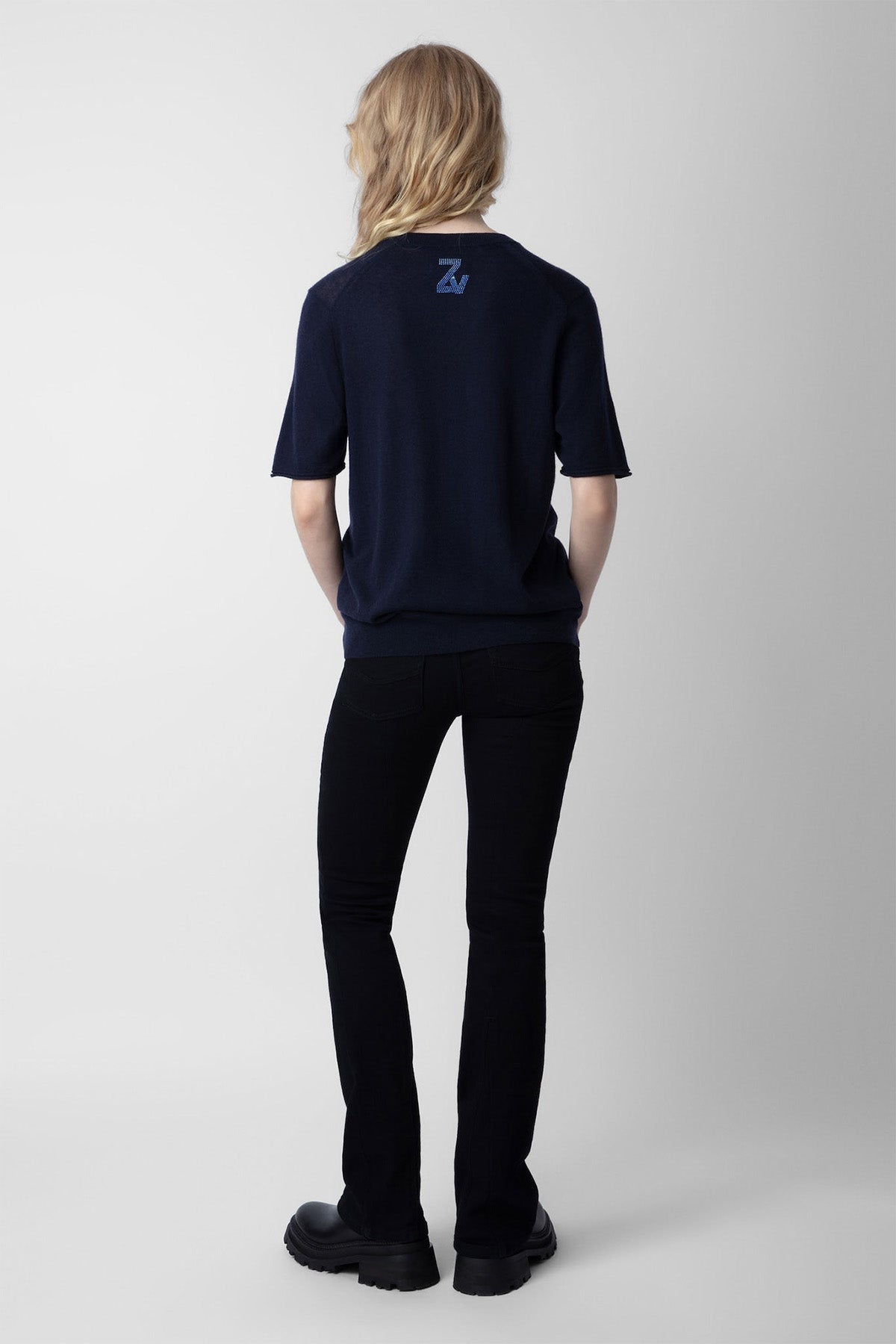 Zadig & Voltaire Motosiklet Detaylı Kısa Kollu Kaşmir Triko-Libas Trendy Fashion Store