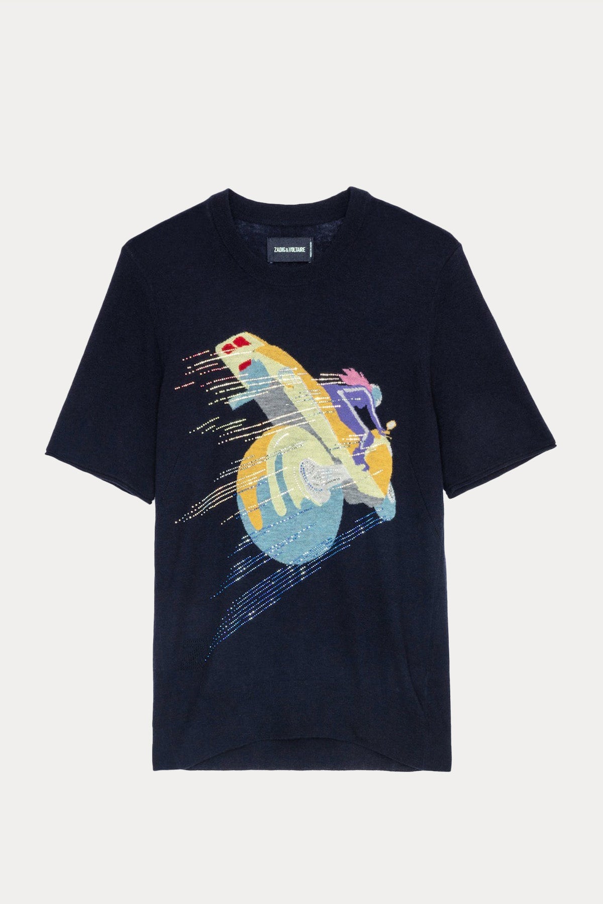 Zadig & Voltaire Motosiklet Detaylı Kısa Kollu Kaşmir Triko-Libas Trendy Fashion Store