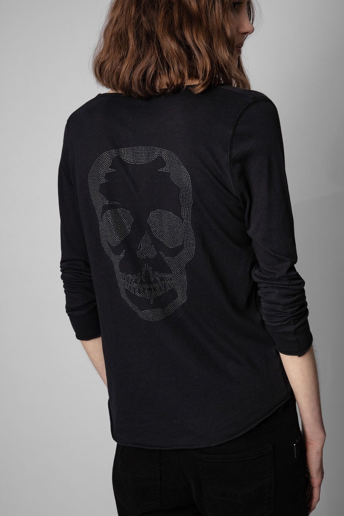 Zadig & Voltaire Kuru Kafa Logolu Uzun Kollu T-shirt-Libas Trendy Fashion Store