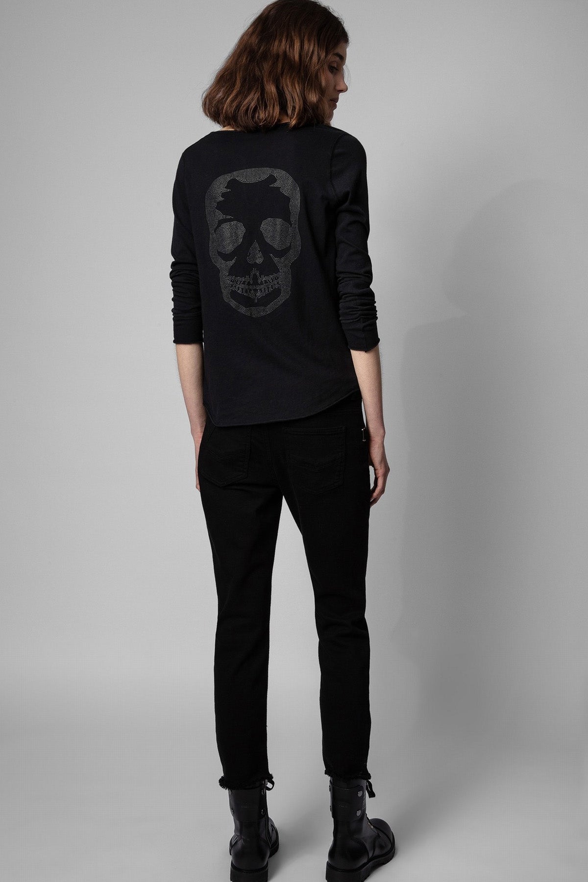 Zadig & Voltaire Kuru Kafa Logolu Uzun Kollu T-shirt-Libas Trendy Fashion Store