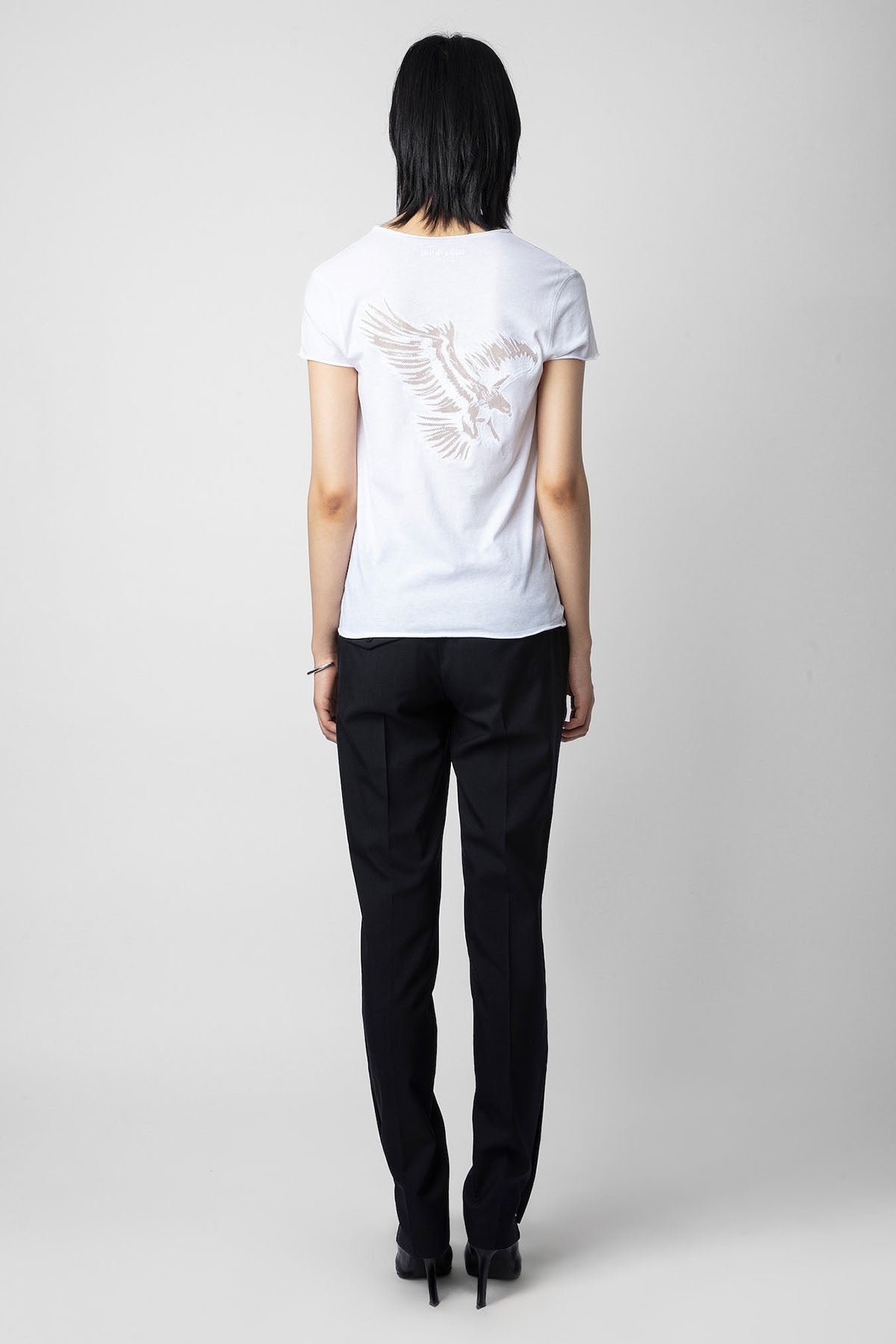 Zadig & Voltaire Dantel Nakış Logolu V Yaka T-shirt-Libas Trendy Fashion Store