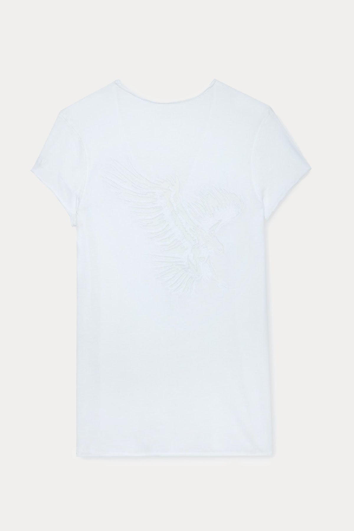 Zadig & Voltaire Dantel Nakış Logolu V Yaka T-shirt-Libas Trendy Fashion Store