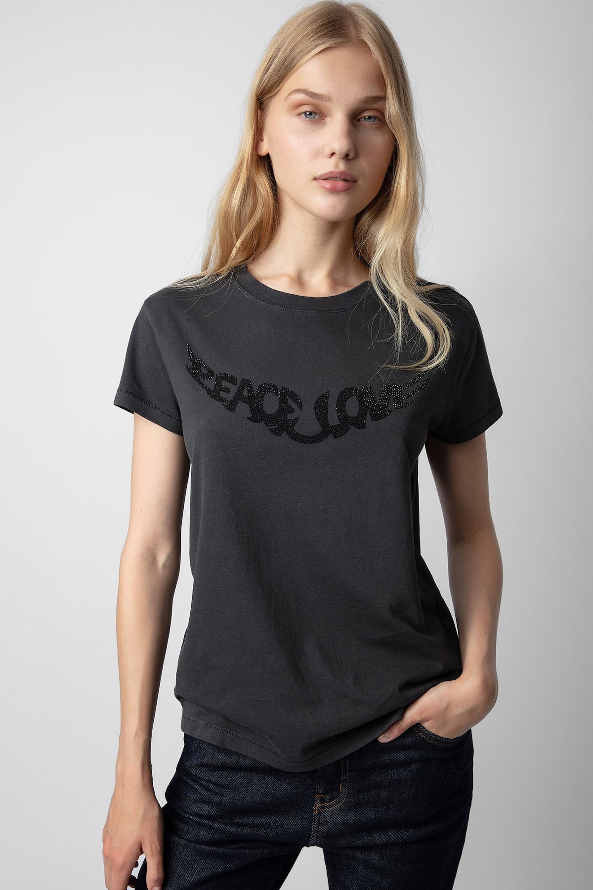 Zadig & Voltaire Yuvarlak Yaka Logolu T-shirt-Libas Trendy Fashion Store