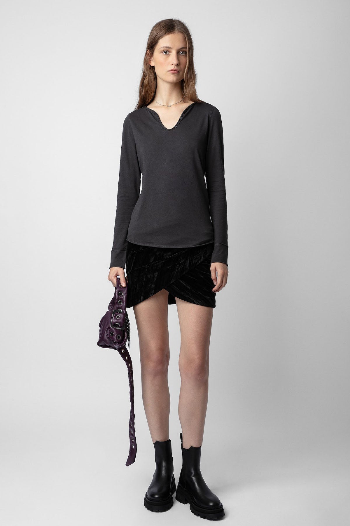 Zadig & Voltaire Dantel Nakış Desenli Uzun Kollu T-shirt-Libas Trendy Fashion Store