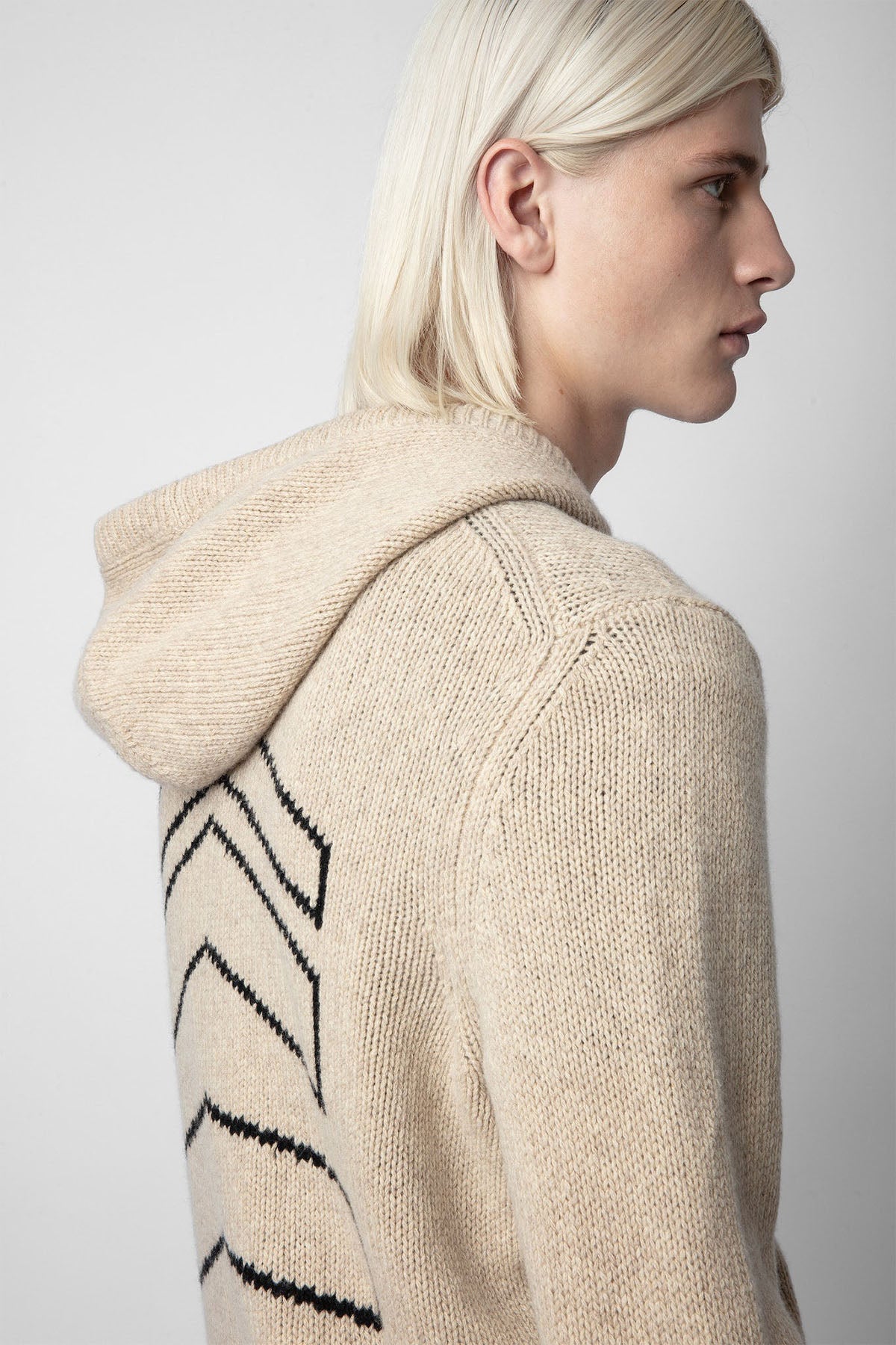 Zadig & Voltaire Logolu Kapüşonlu Örgü Yün Triko Ceket-Libas Trendy Fashion Store