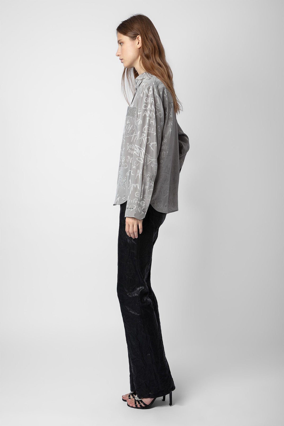 Zadig & Voltaire Logolu Cep Detaylı İpek Gömlek-Libas Trendy Fashion Store