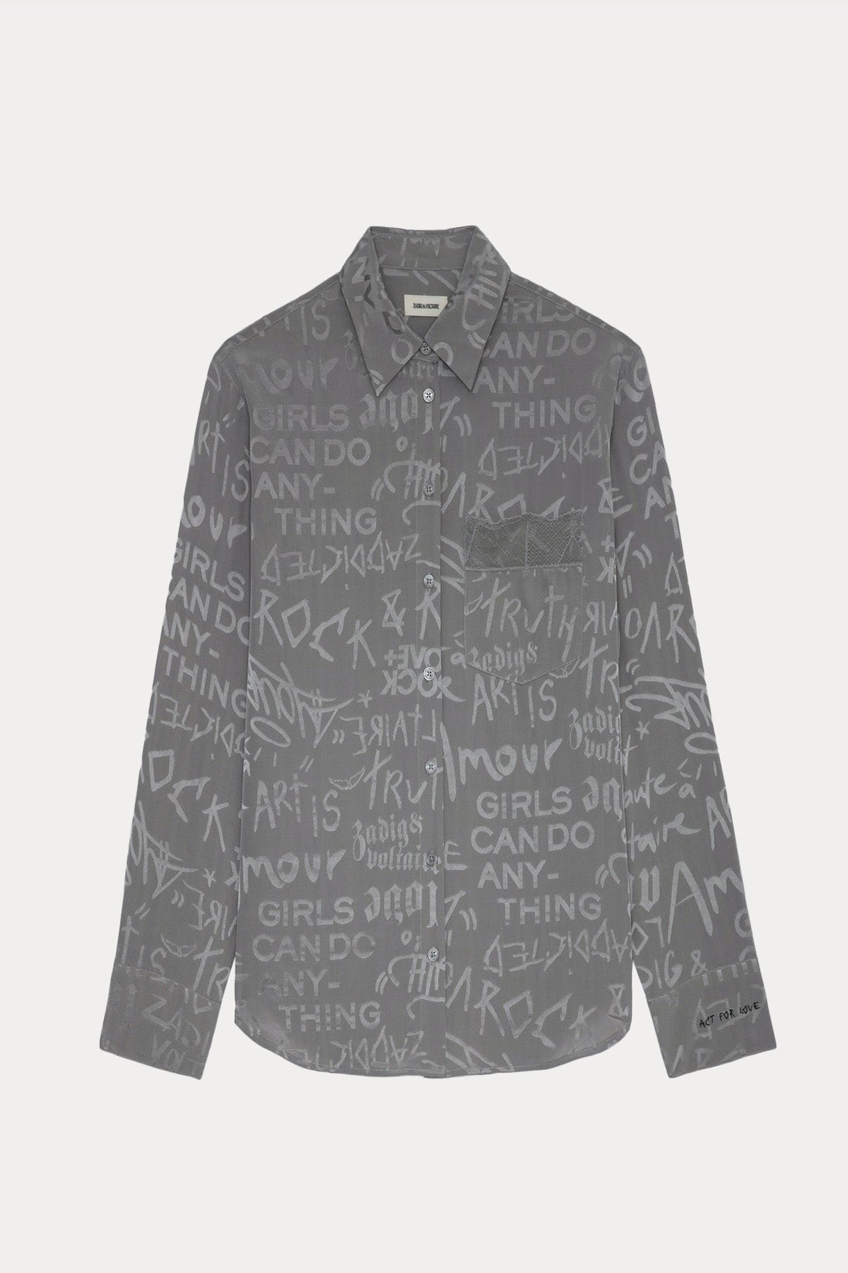 Zadig & Voltaire Logolu Cep Detaylı İpek Gömlek-Libas Trendy Fashion Store