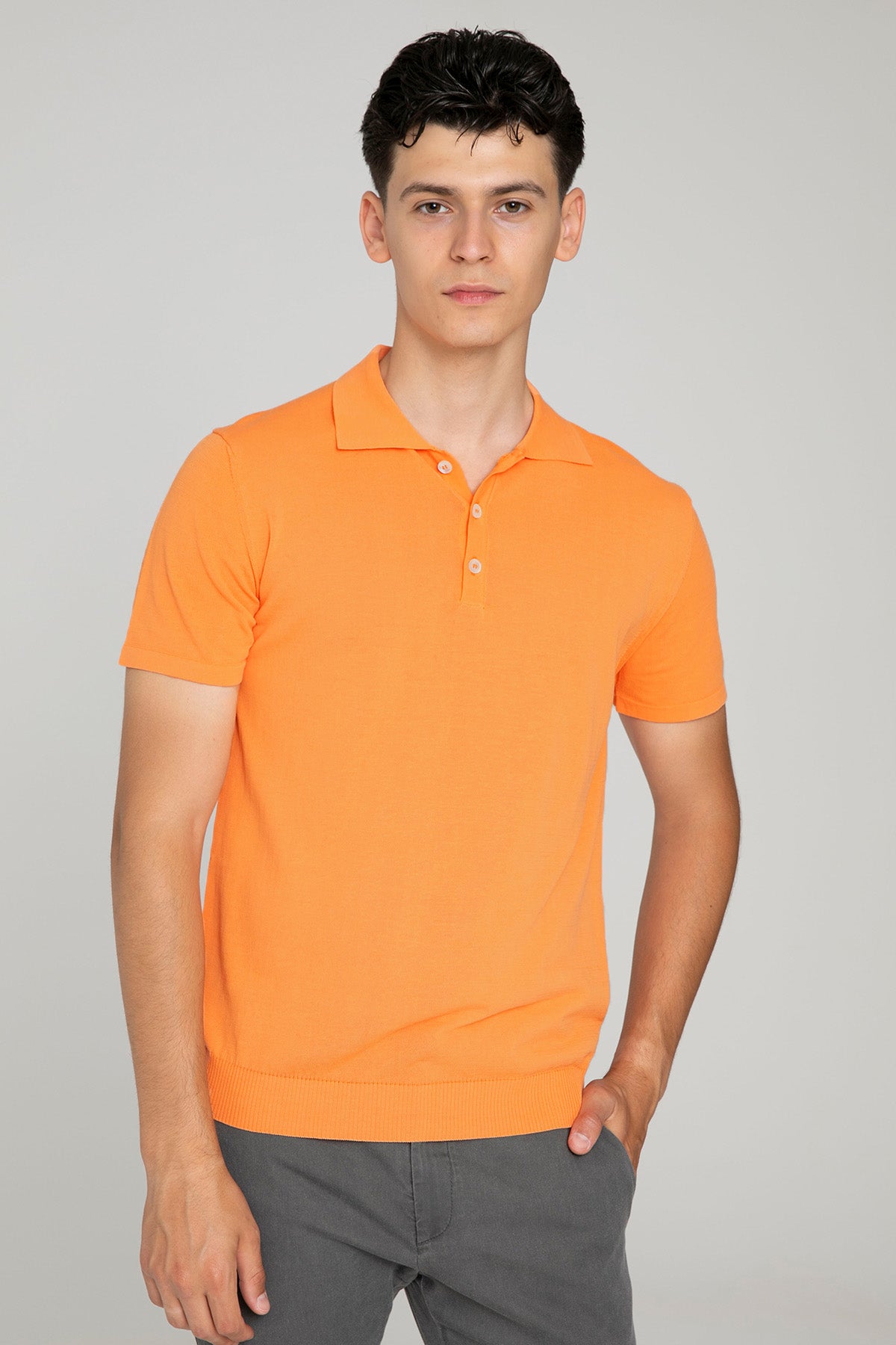 Manifattura İnce Örgü Polo Yaka T-shirt