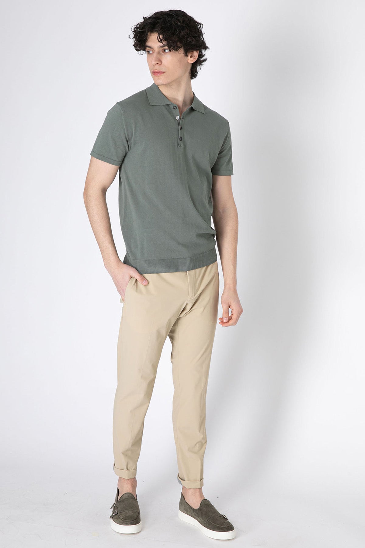 Manifattura İnce Örgü Polo Yaka T-shirt