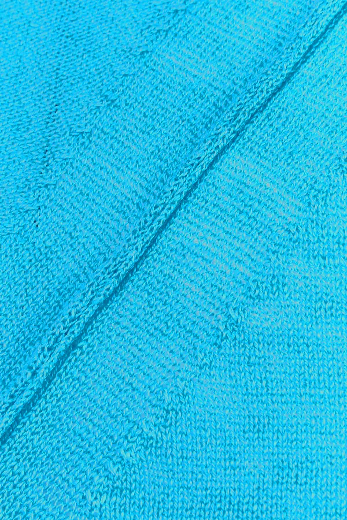 Manifattura Yuvarlak Yaka İnce Örgü Keten Triko