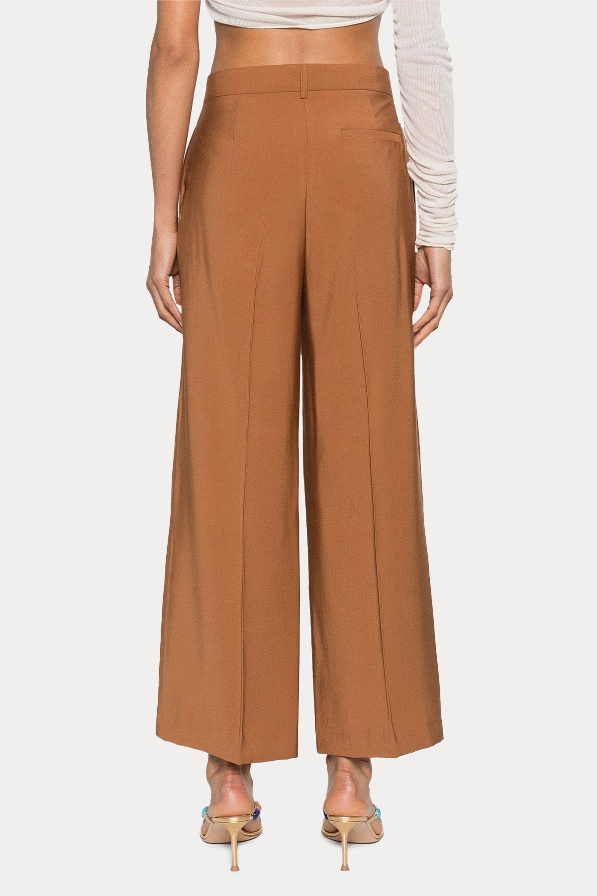 Liu Jo Yüksek Bel Geniş Crop Paça Pantolon-Pantolon-Libas