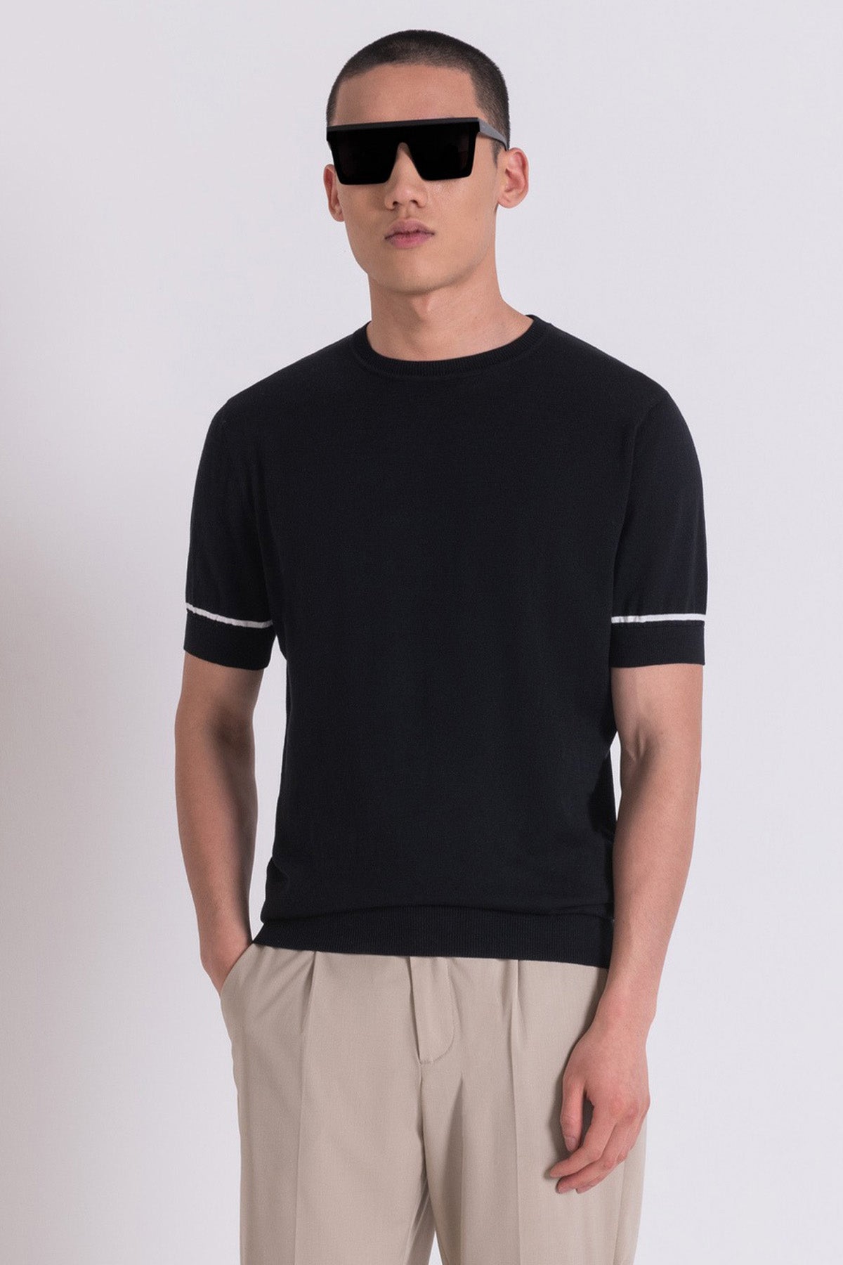 Antony Morato Regular Fit Yuvarlak Yaka Örgü Triko T-shirt-T-shirt-Libas