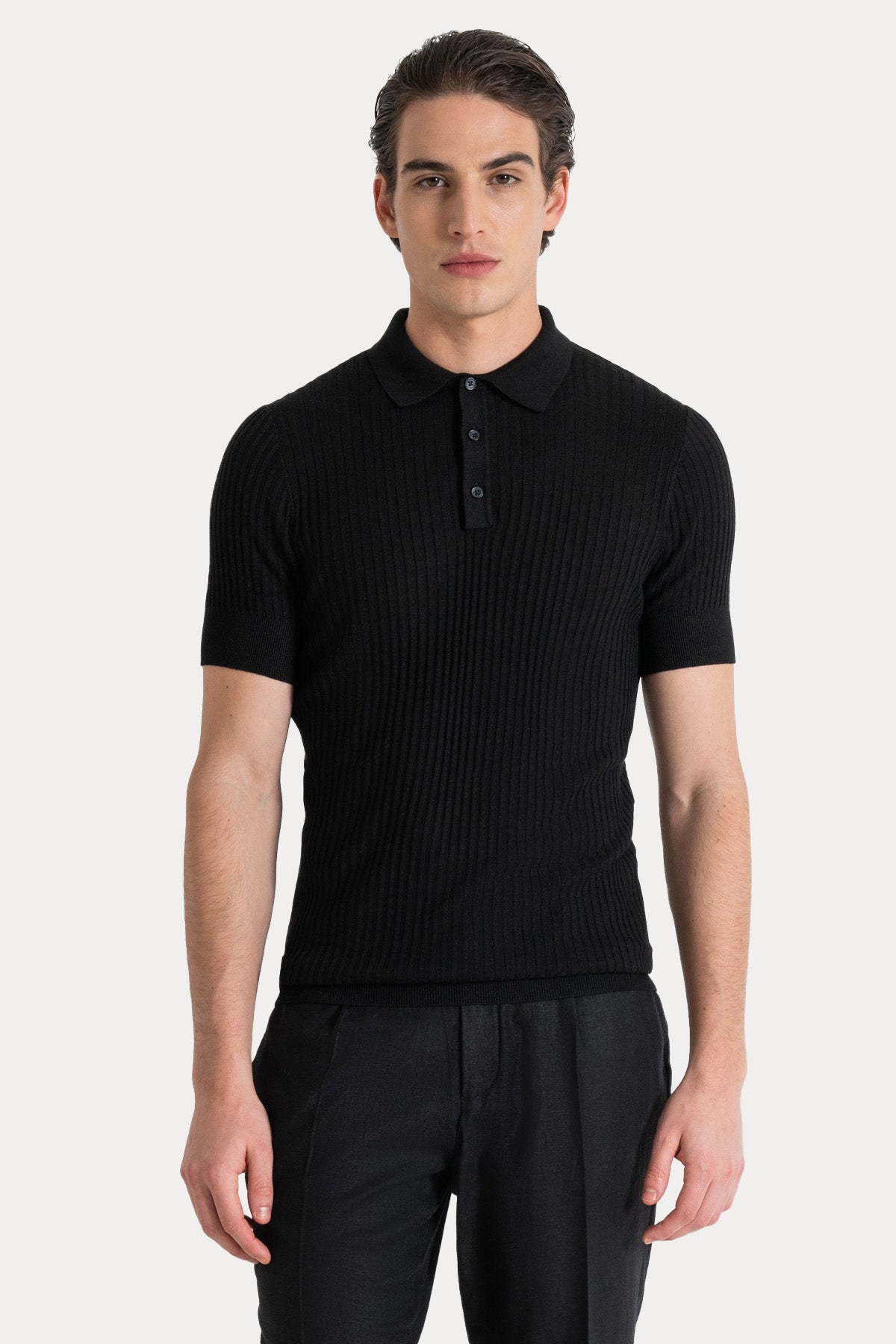 Antony Morato Slim Fit Keten Örgü Polo Yaka T-shirt-T-shirt-Libas