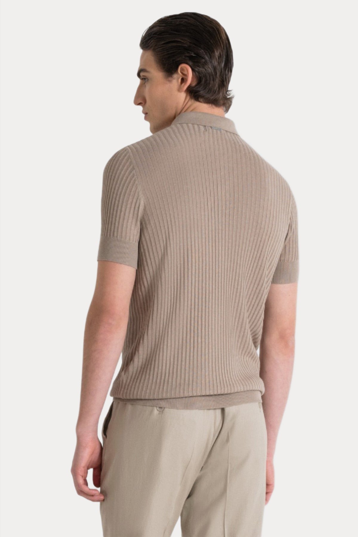 Antony Morato Slim Fit Keten Örgü Polo Yaka T-shirt-T-shirt-Libas