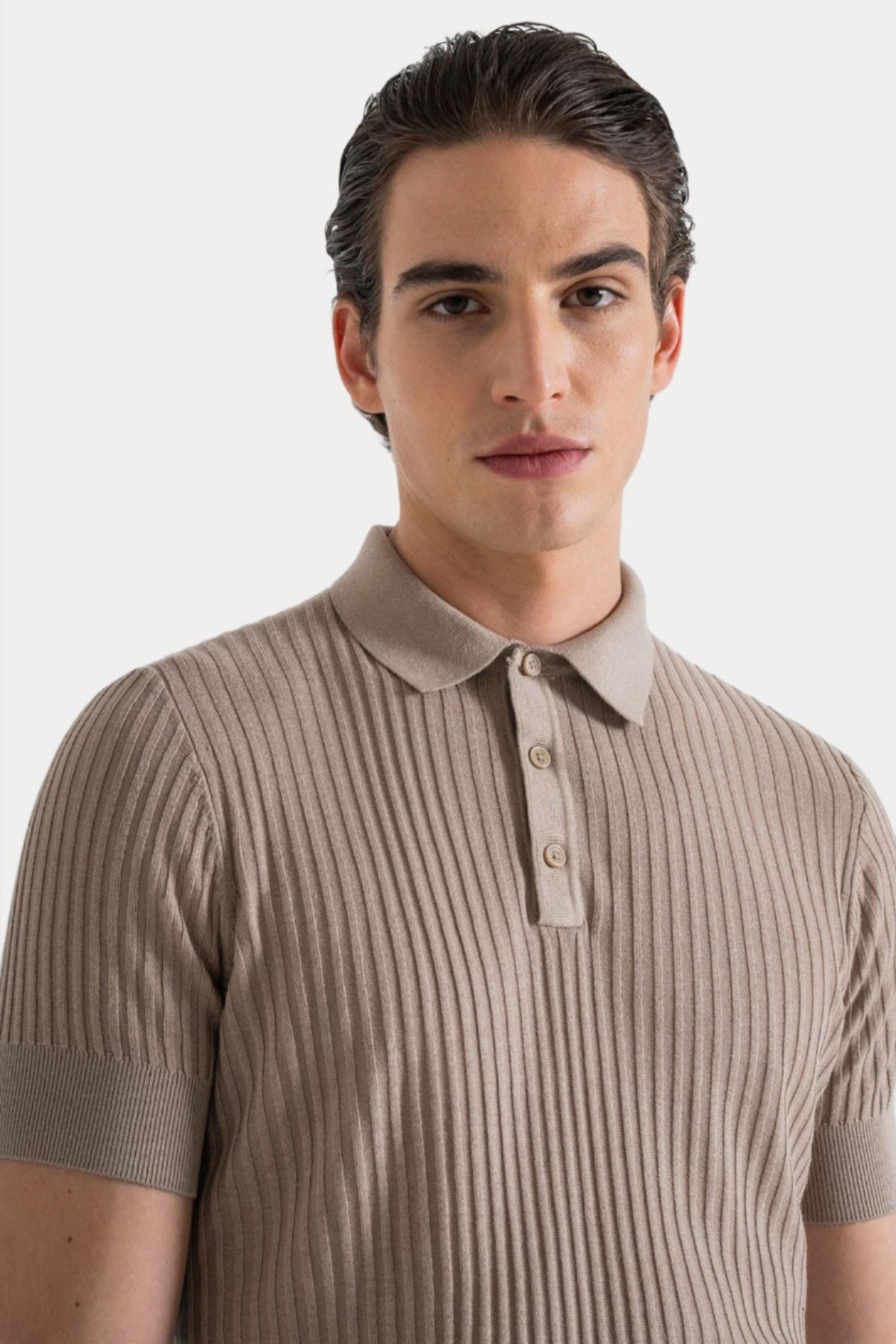 Antony Morato Slim Fit Keten Örgü Polo Yaka T-shirt-T-shirt-Libas