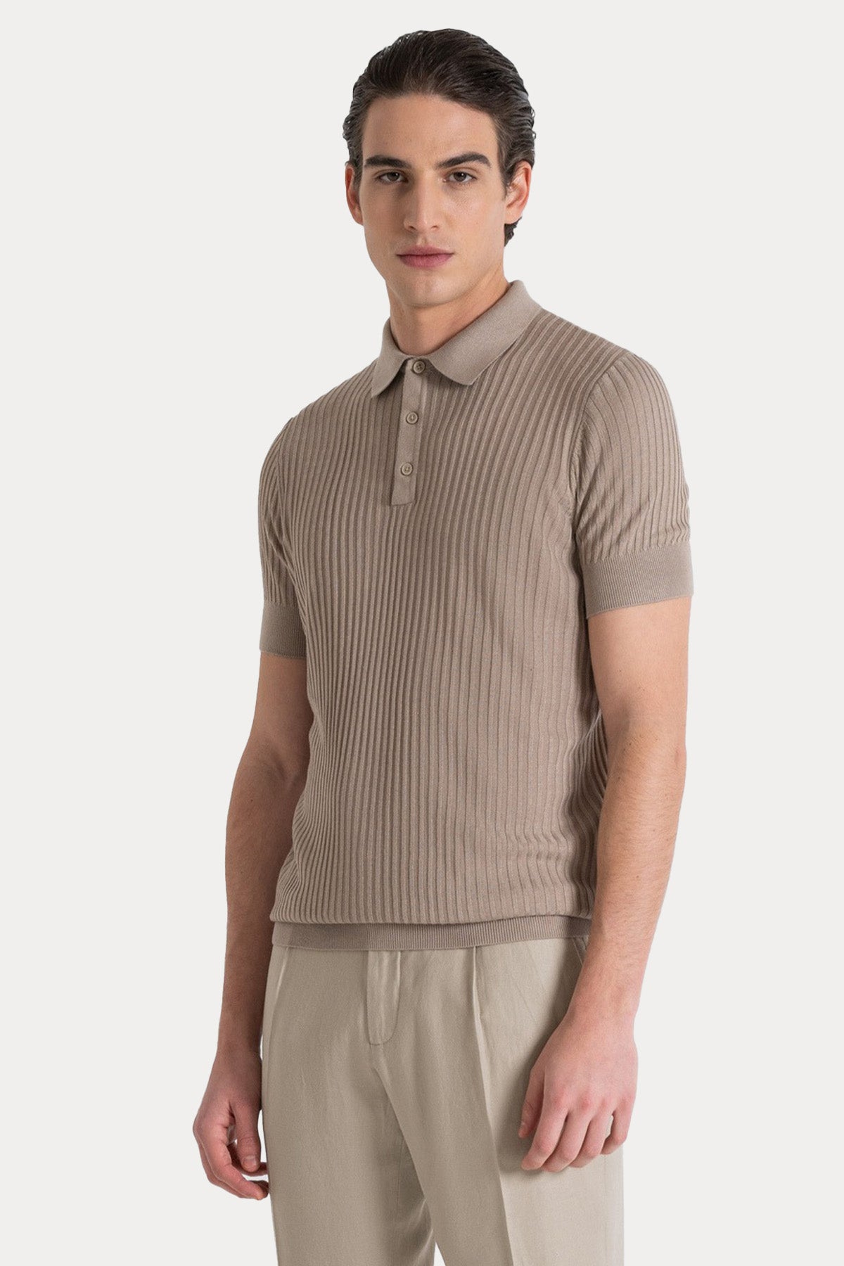 Antony Morato Slim Fit Keten Örgü Polo Yaka T-shirt-T-shirt-Libas