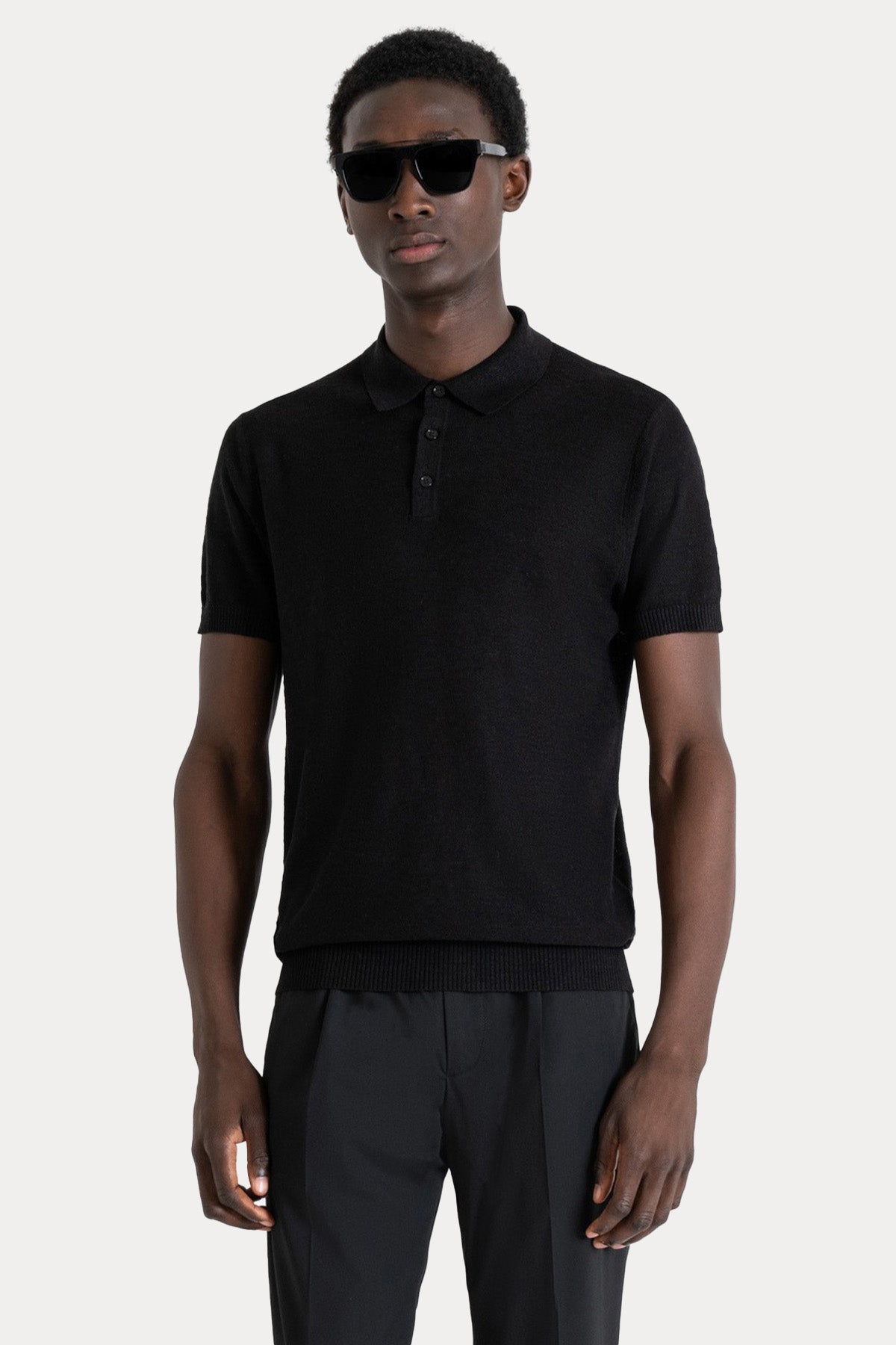 Antony Morato Regular Fit Keten Örgü Polo Yaka T-shirt-T-shirt-Libas