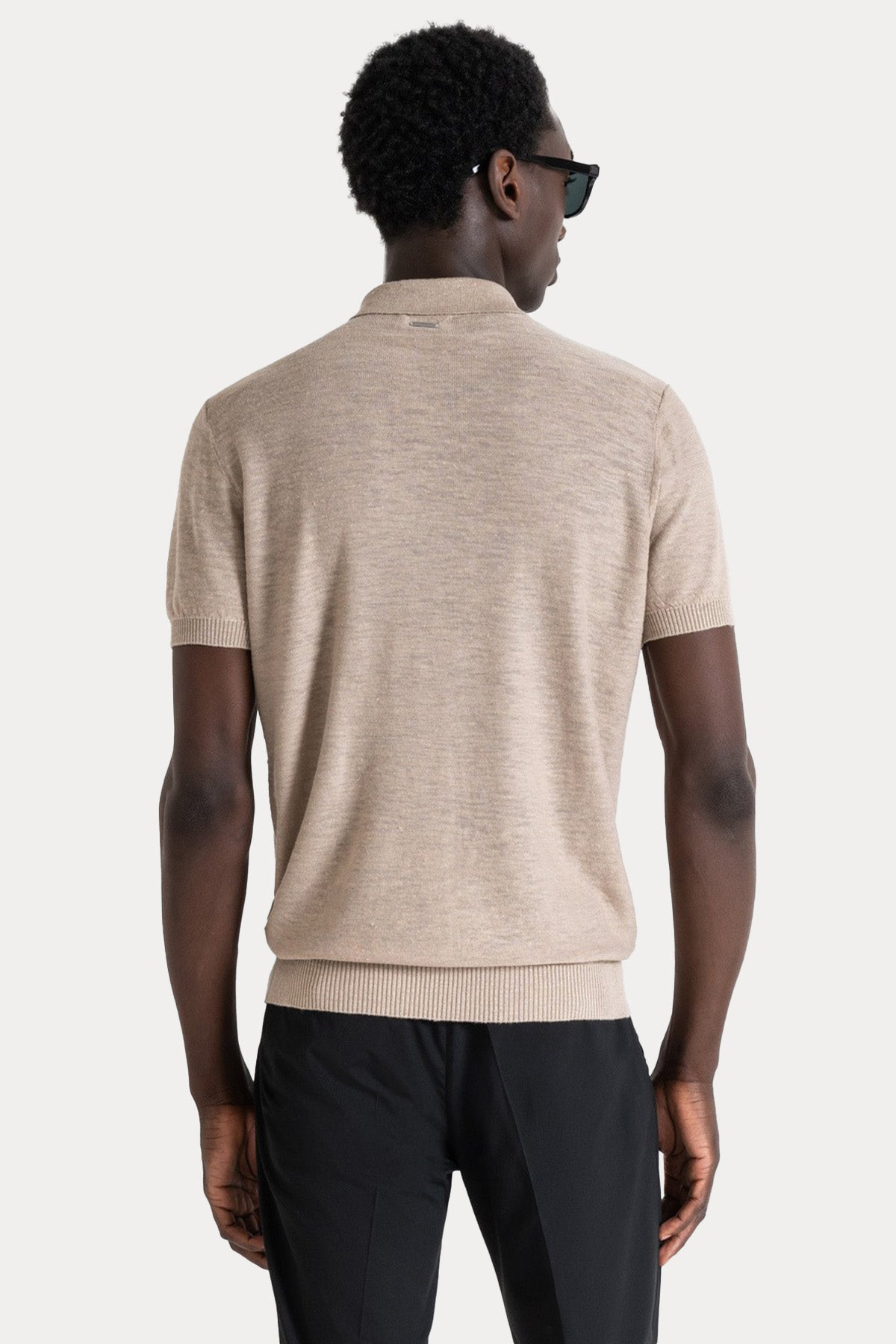 Antony Morato Regular Fit Keten Örgü Polo Yaka T-shirt-T-shirt-Libas