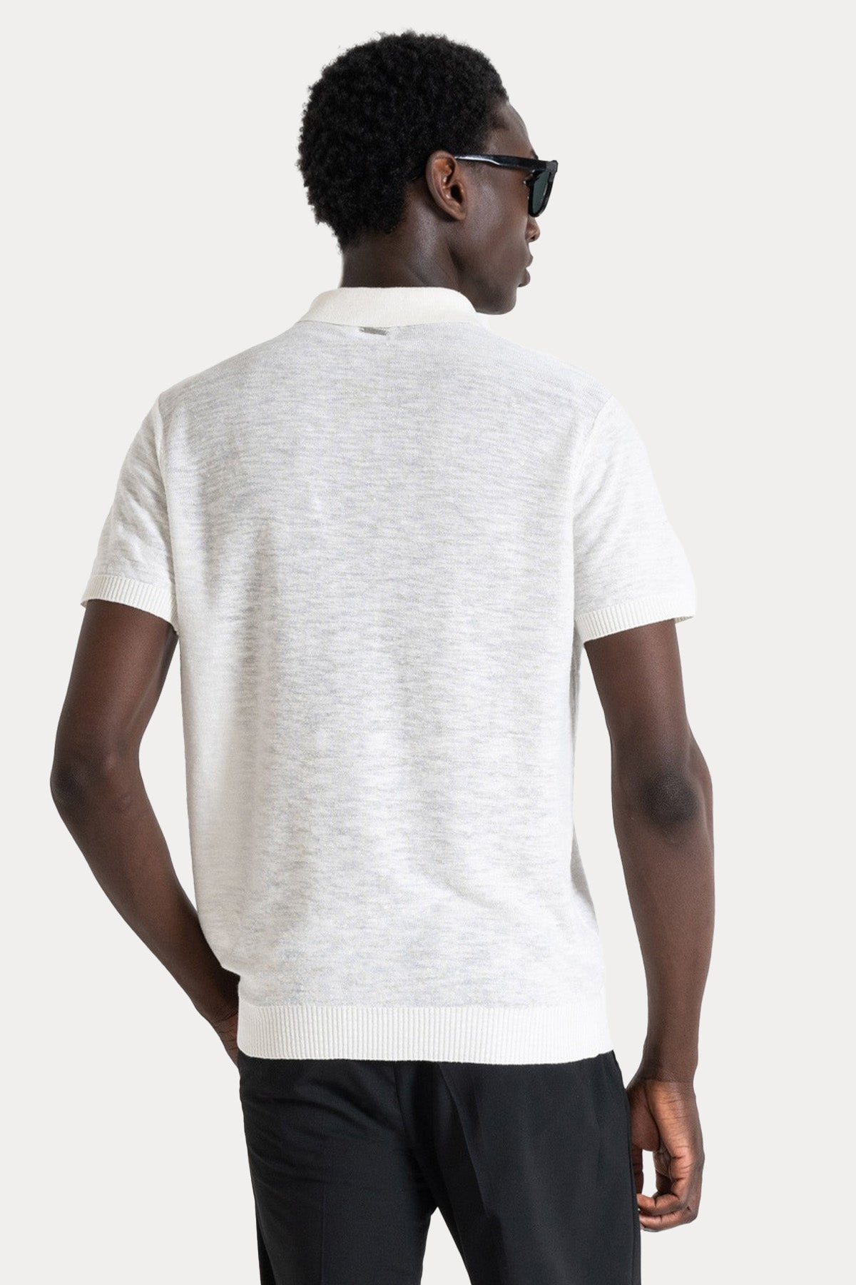 Antony Morato Regular Fit Keten Örgü Polo Yaka T-shirt-T-shirt-Libas