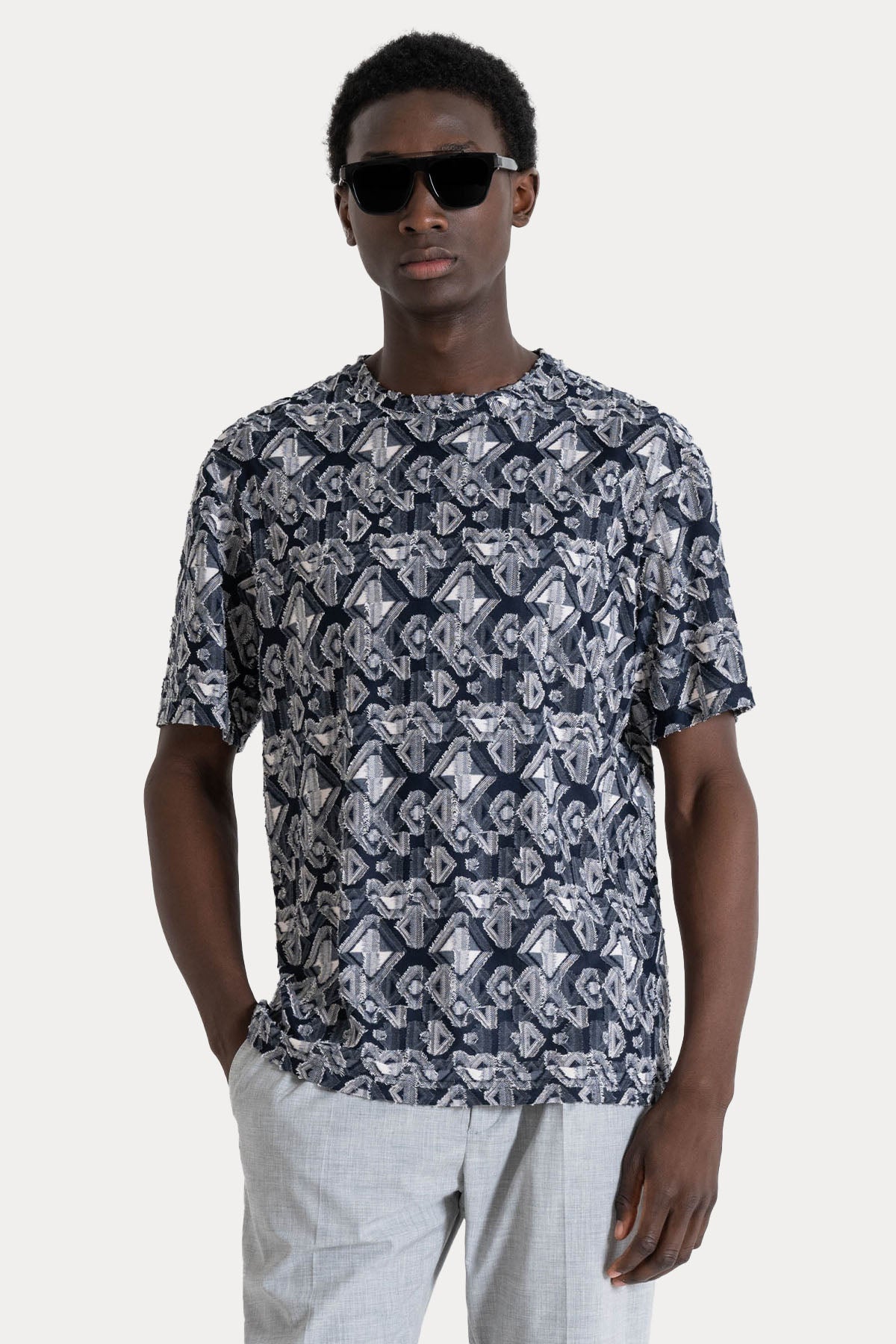 Antony Morato Relaxed Fit Yuvarlak Yaka Desenli T-shirt-T-shirt-Libas