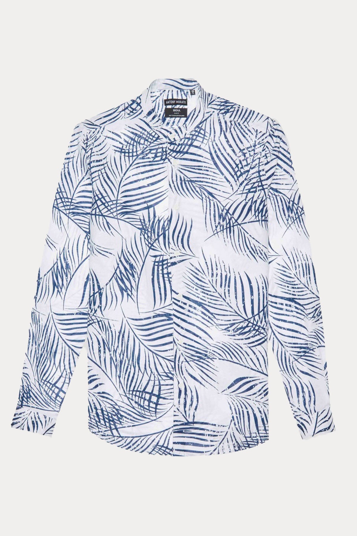 Antony Morato Slim Fit Hakim Yaka Desenli Keten Gömlek