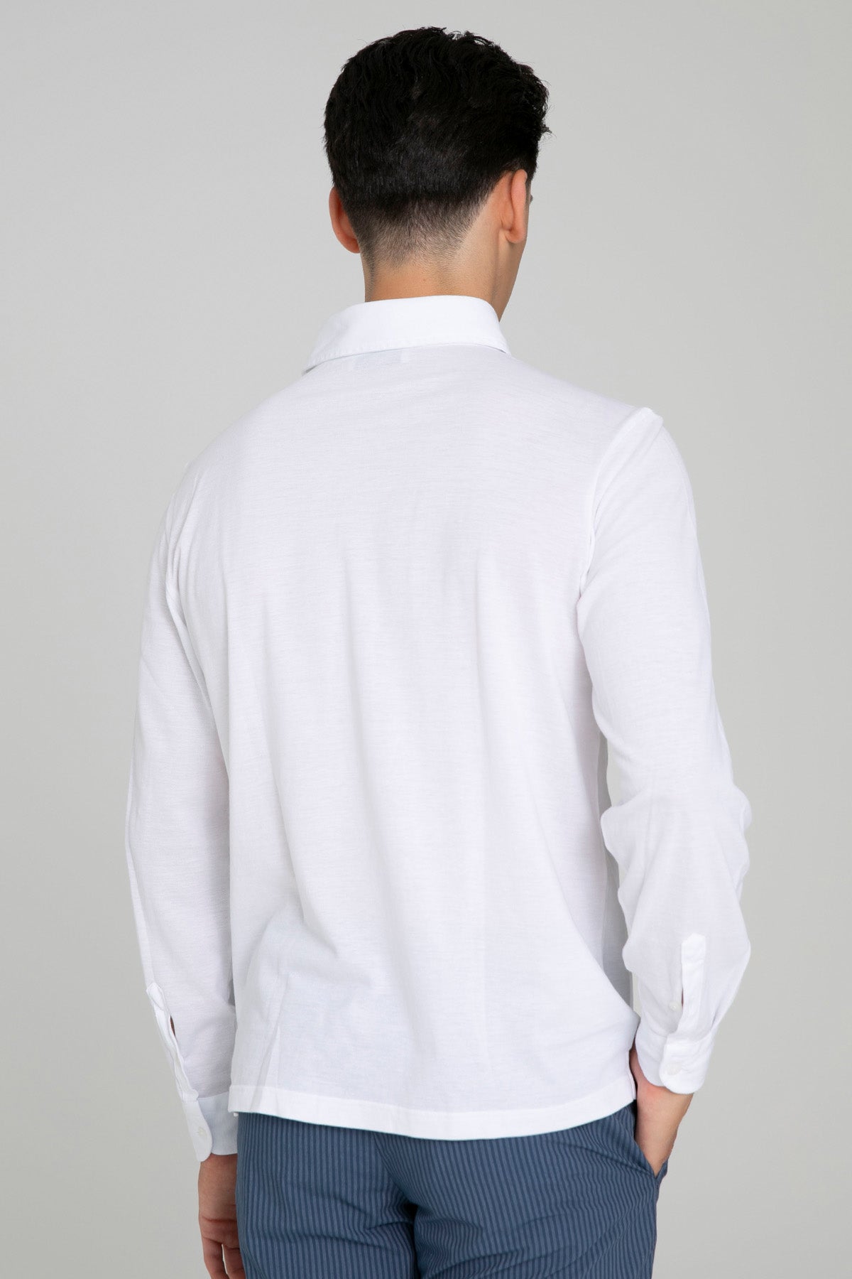 Gran Sasso Yarım Patlı İtalyan Yaka T-shirt Gömlek-Gömlek-Libas