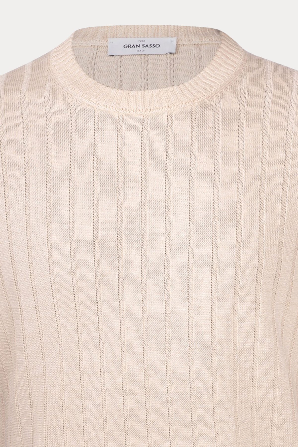 Gran Sasso Yuvarlak Yaka Örgü Keten T-shirt