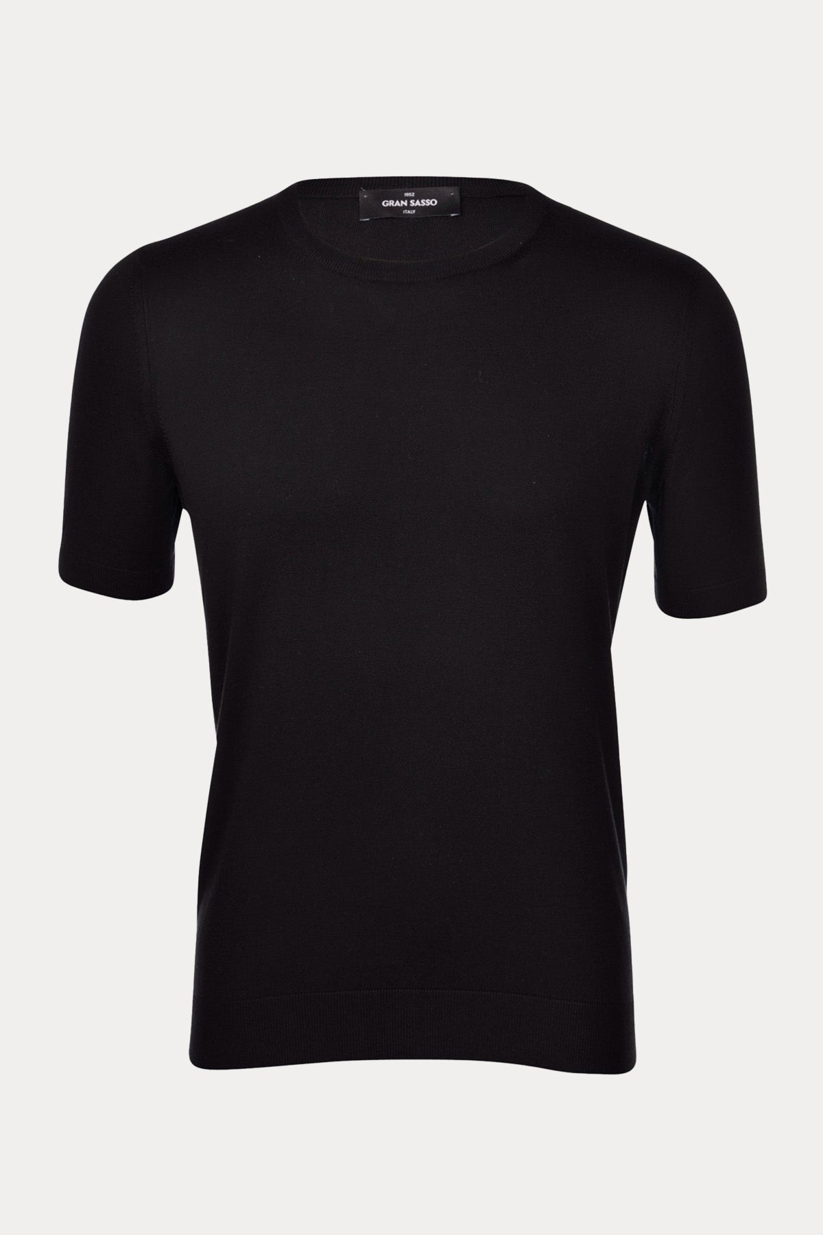Gran Sasso Yuvarlak Yaka İnce Örgü İpek T-shirt-T-shirt-Libas