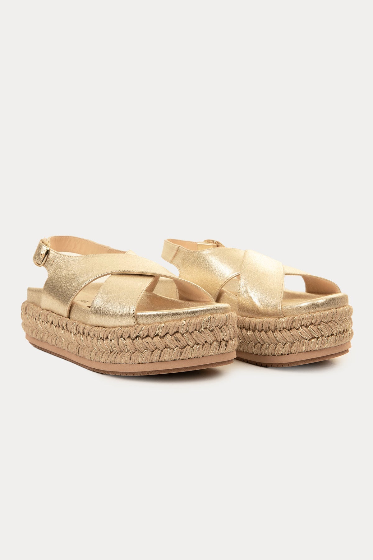 Paloma Barcelo Basima Hasır Detaylı Deri Sandalet