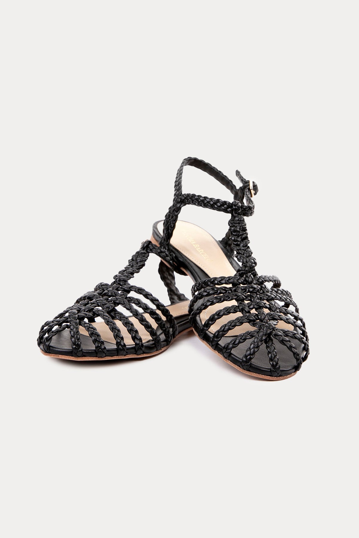 Paloma Barcelo Felisa Gladyatör Örgü Deri Sandalet