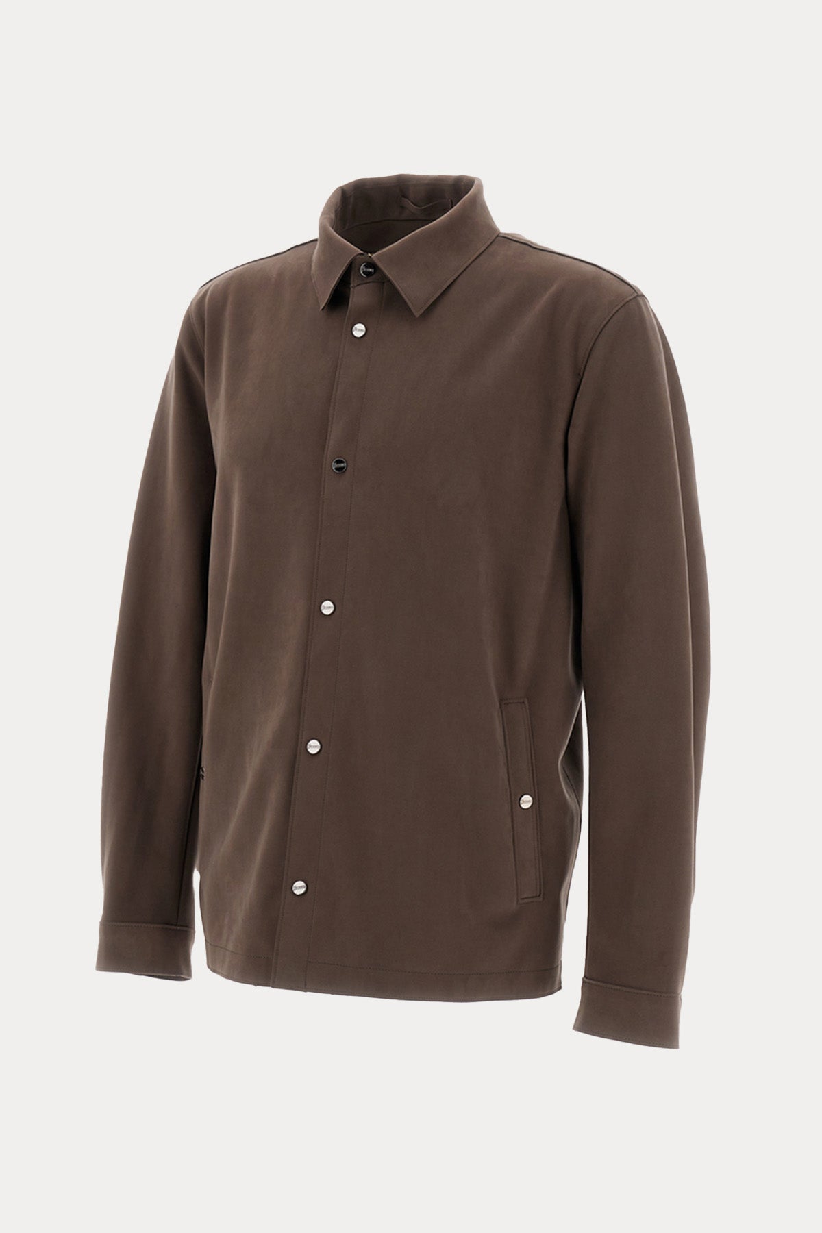 Herno Cep Detaylı Alcantara Kumaş Gömlek Ceket