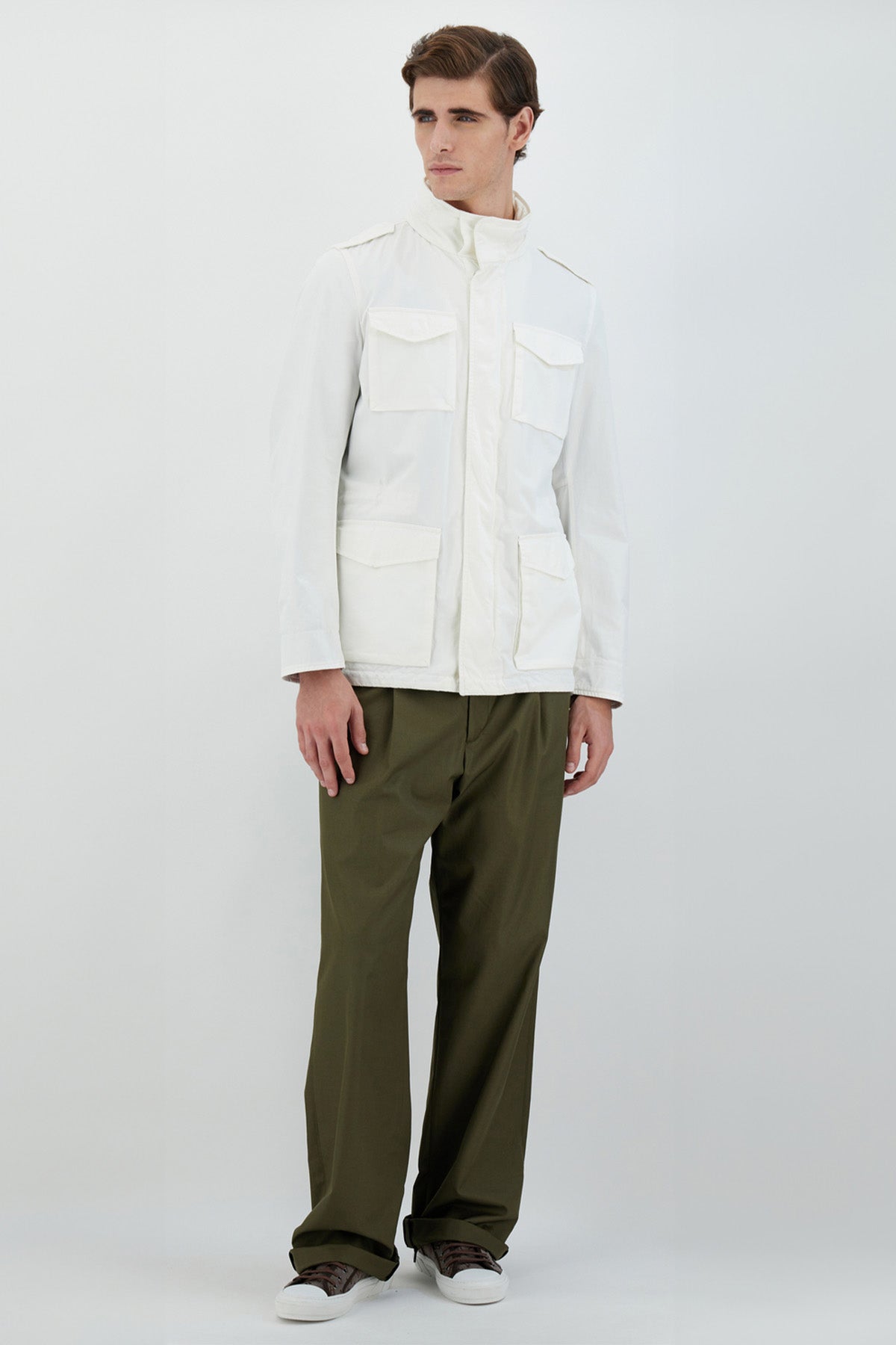 Herno Gizli Kapüşonlu Cep Detaylı Safari Mont Ceket