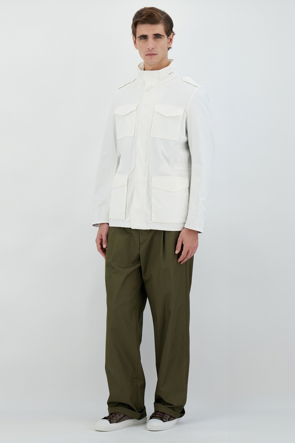 Herno Gizli Kapüşonlu Cep Detaylı Safari Mont Ceket