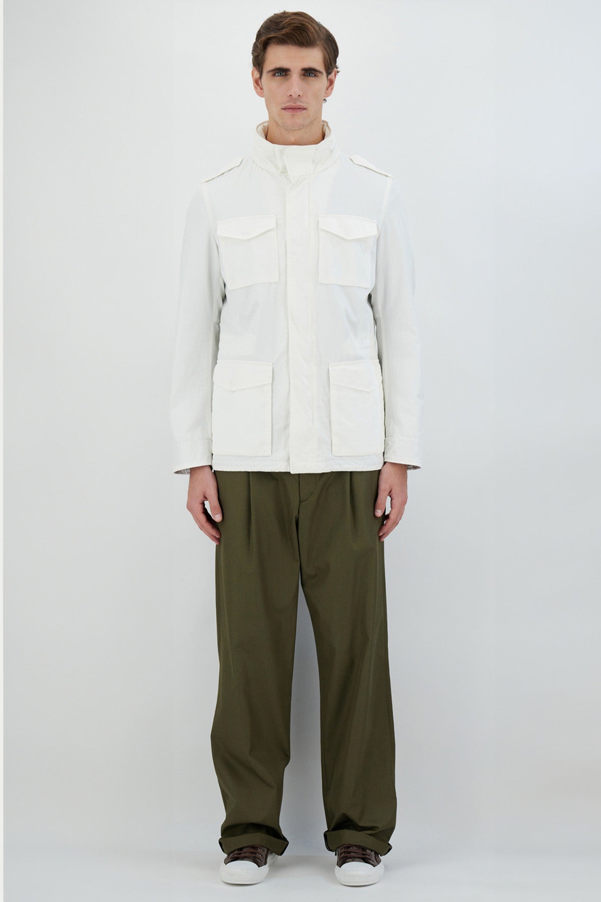 Herno Gizli Kapüşonlu Cep Detaylı Safari Mont Ceket