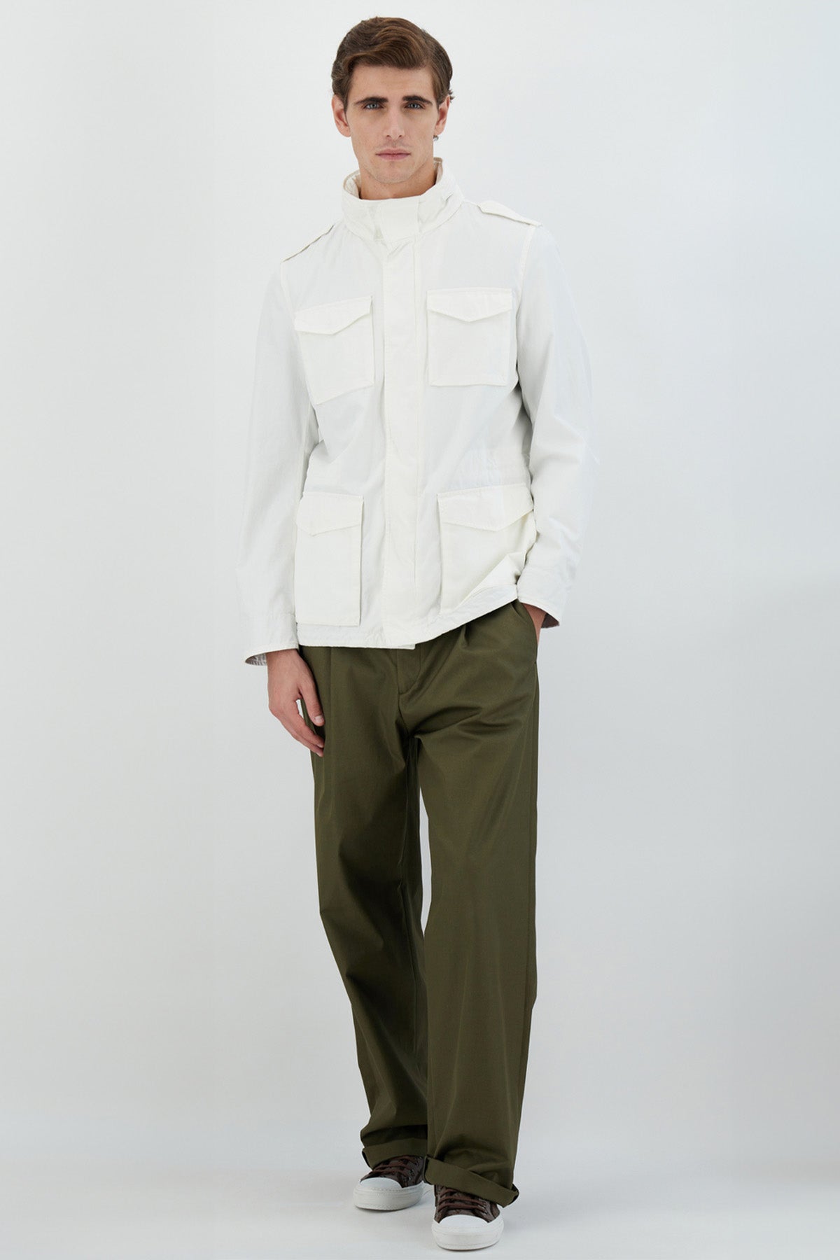 Herno Gizli Kapüşonlu Cep Detaylı Safari Mont Ceket