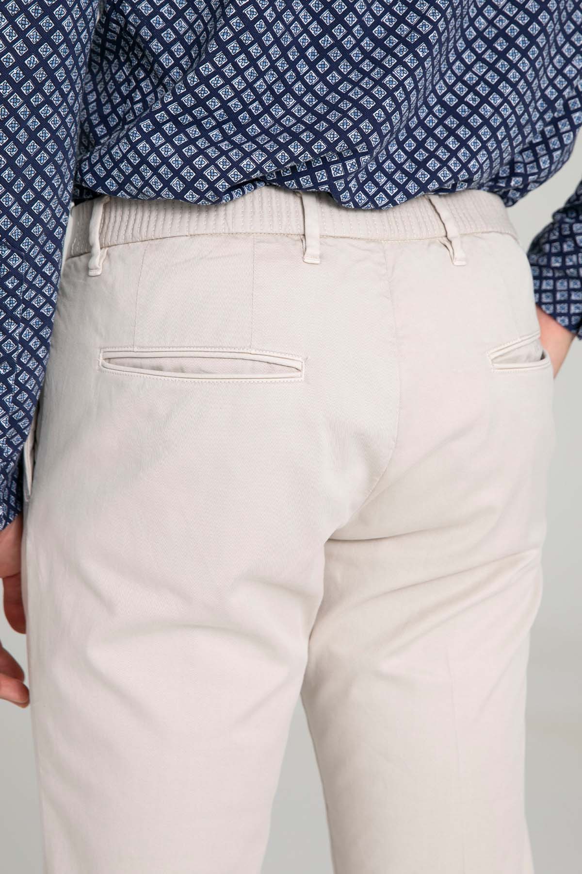 Fradi Slim Fit Beli Lastikli Yandan Cepli Tek Pile Pantolon-Pantolon-Libas