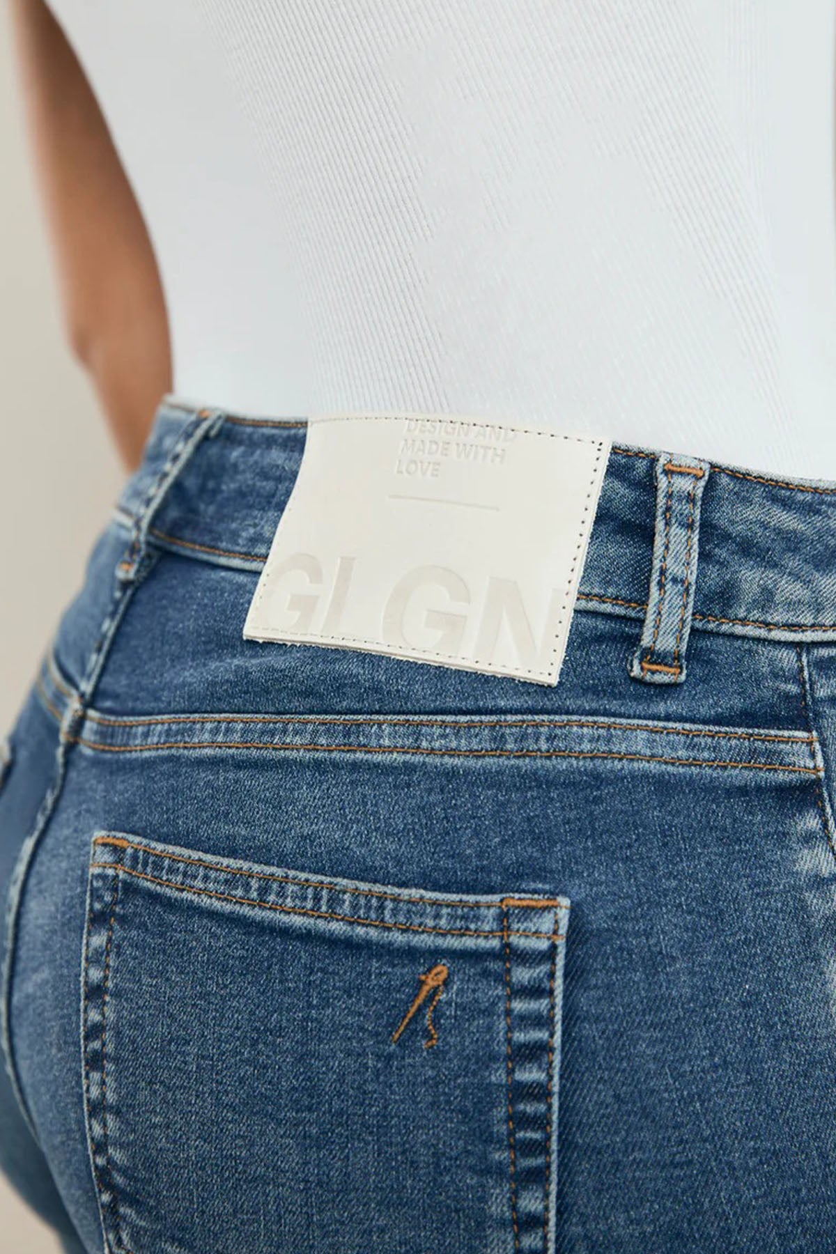 Goldgarn Flare Slim Fit Doğal Kesim Crop Paça Jeans-Jeans-Libas