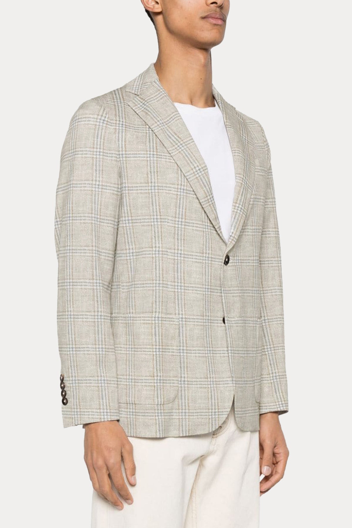 Circolo 1901 Slim Fit Ekoseli Streç Blazer Ceket-Ceket-Libas