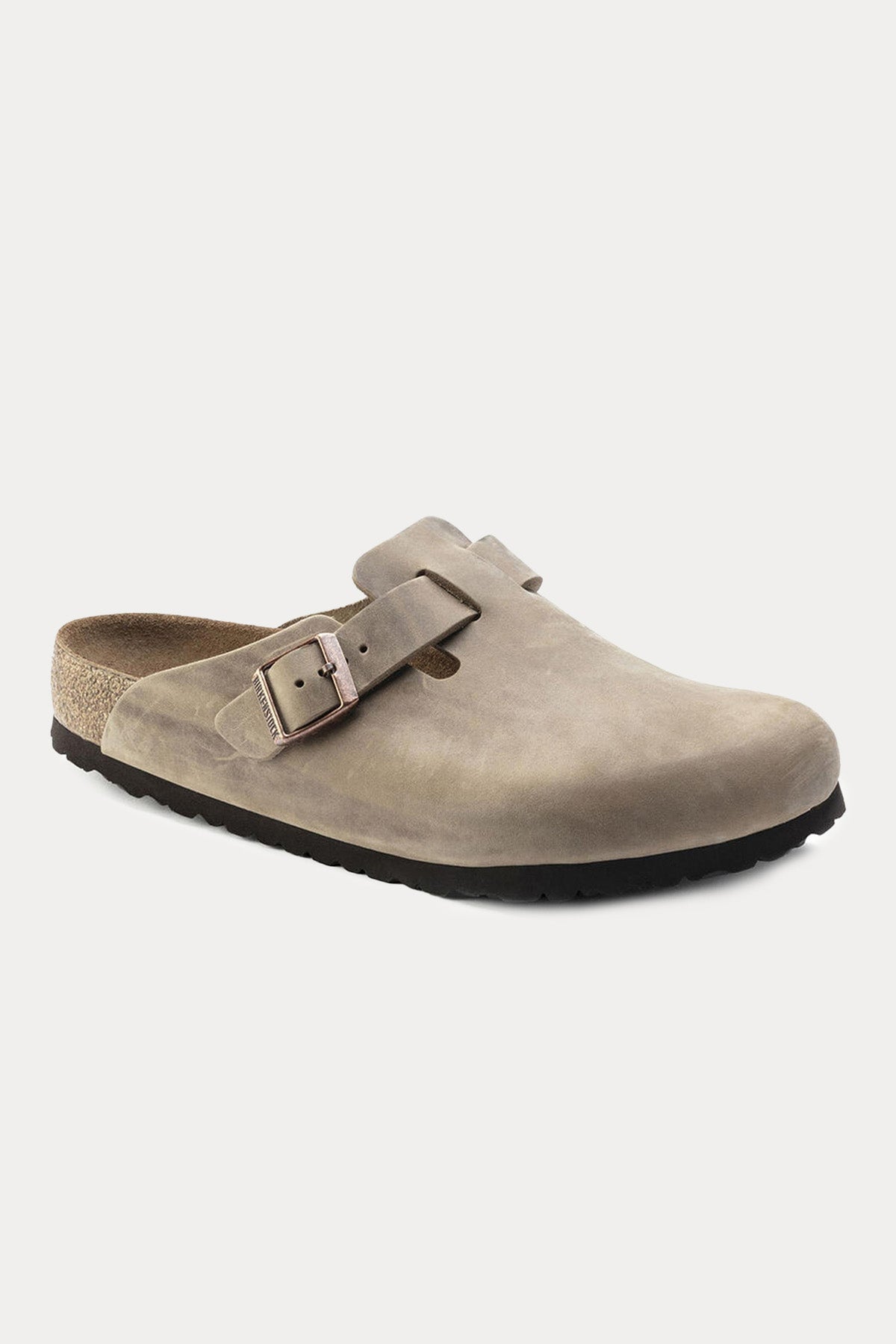 Birkenstock Boston Tek Tokalı Doğal Nubuk Deri Terlik-Terlik-Libas