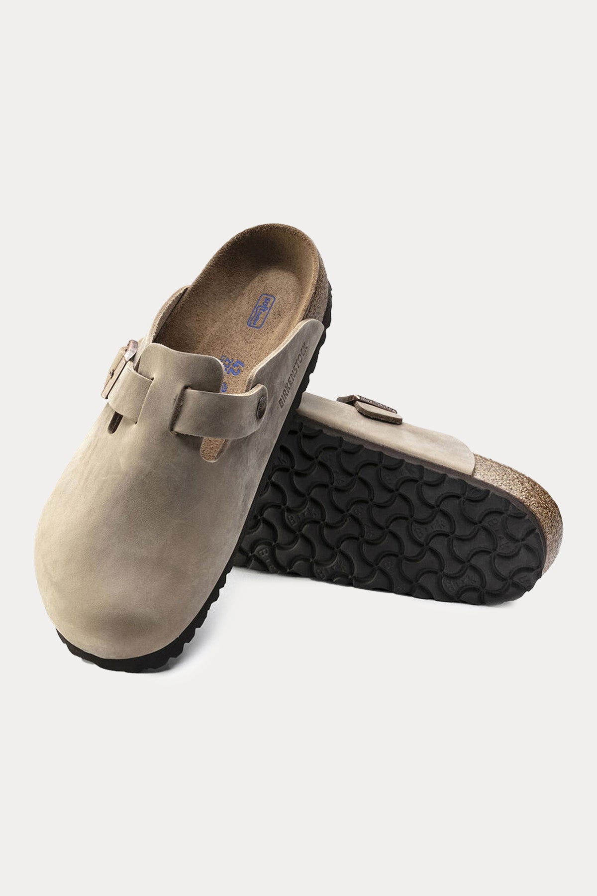 Birkenstock Boston Tek Tokalı Doğal Nubuk Deri Terlik-Terlik-Libas