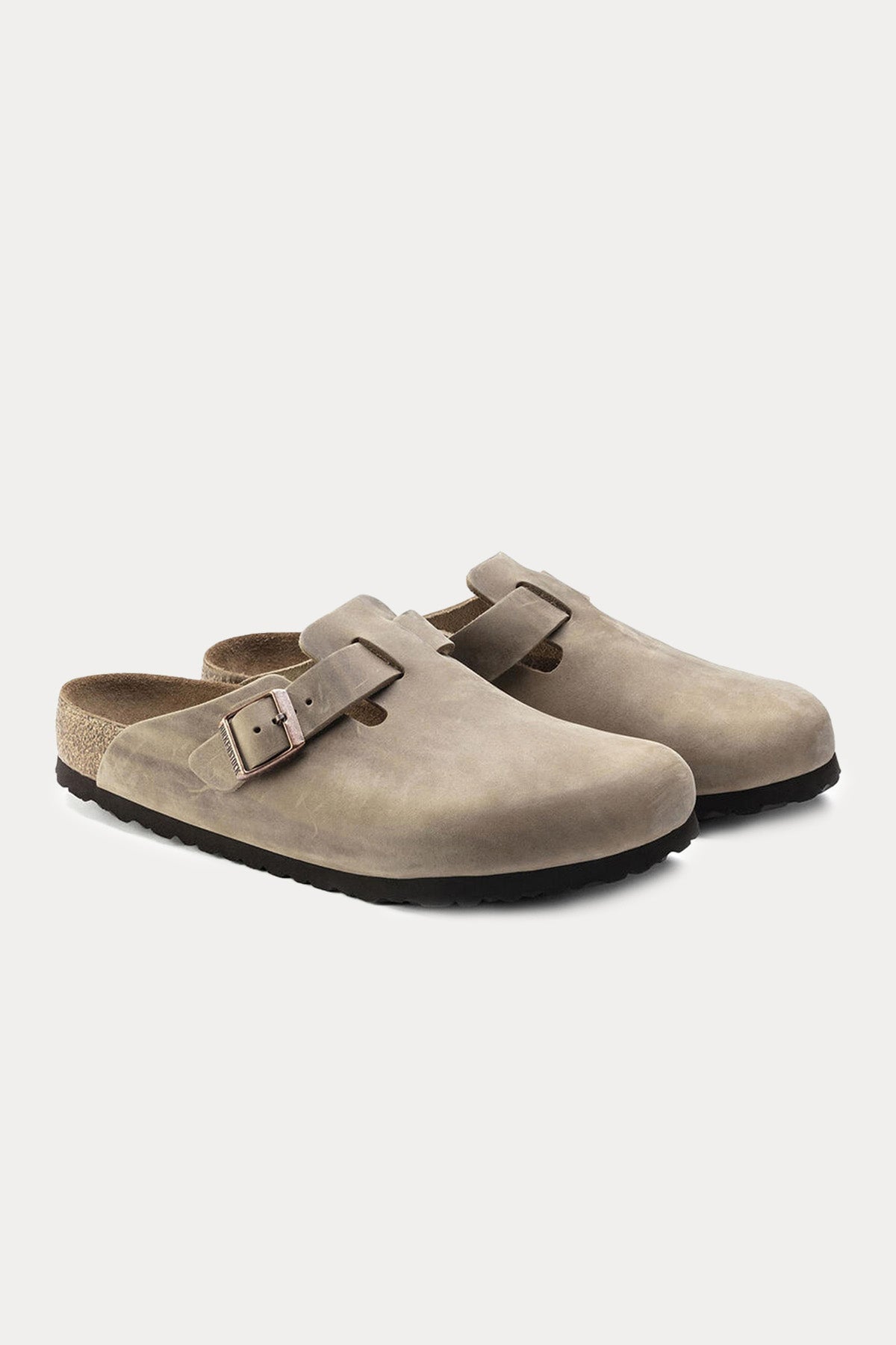 Birkenstock Boston Tek Tokalı Doğal Nubuk Deri Terlik-Terlik-Libas