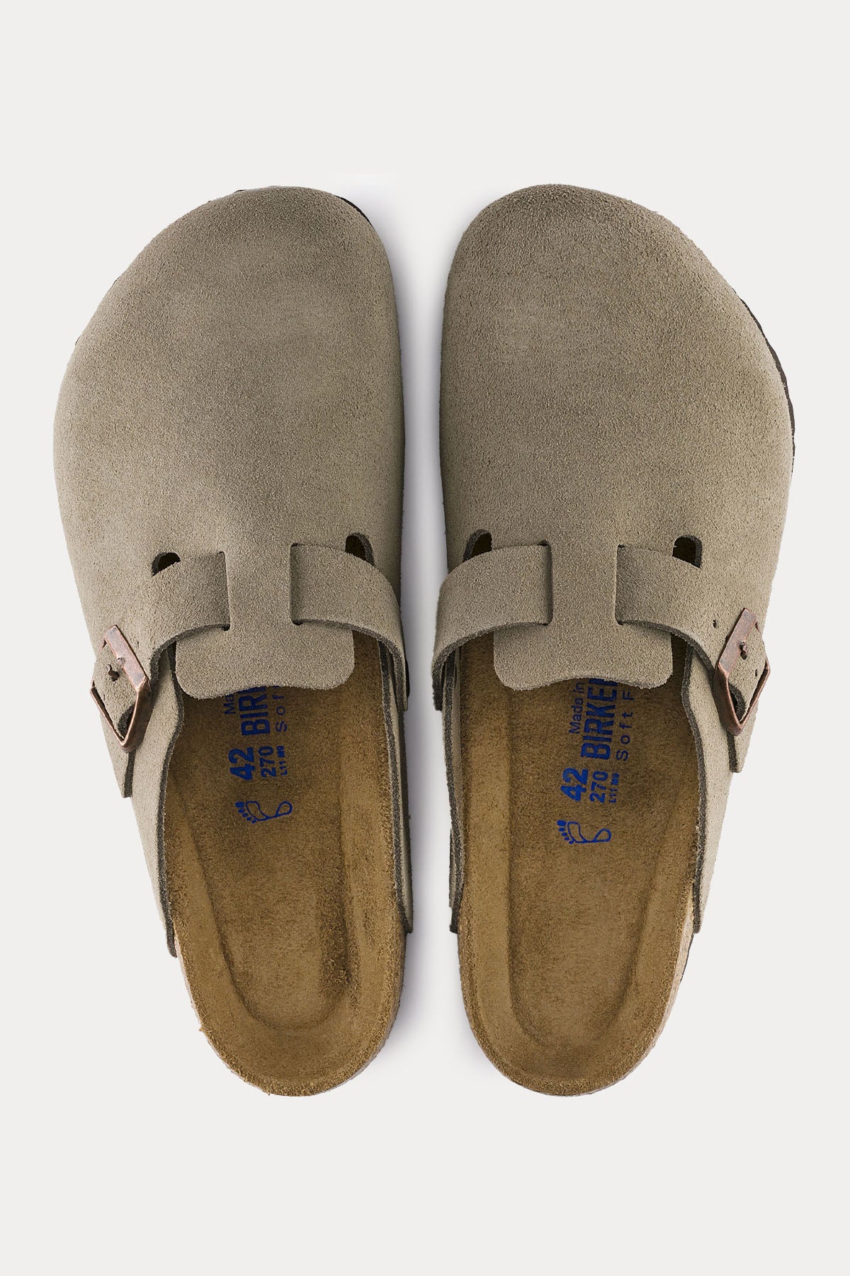 Birkenstock Boston Tek Tokalı Doğal Süet Deri Terlik-Terlik-Libas