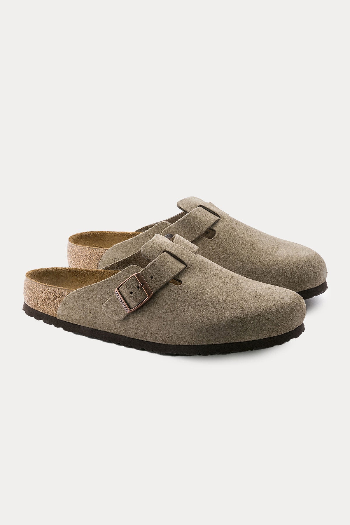 Birkenstock Boston Tek Tokalı Doğal Süet Deri Terlik-Terlik-Libas