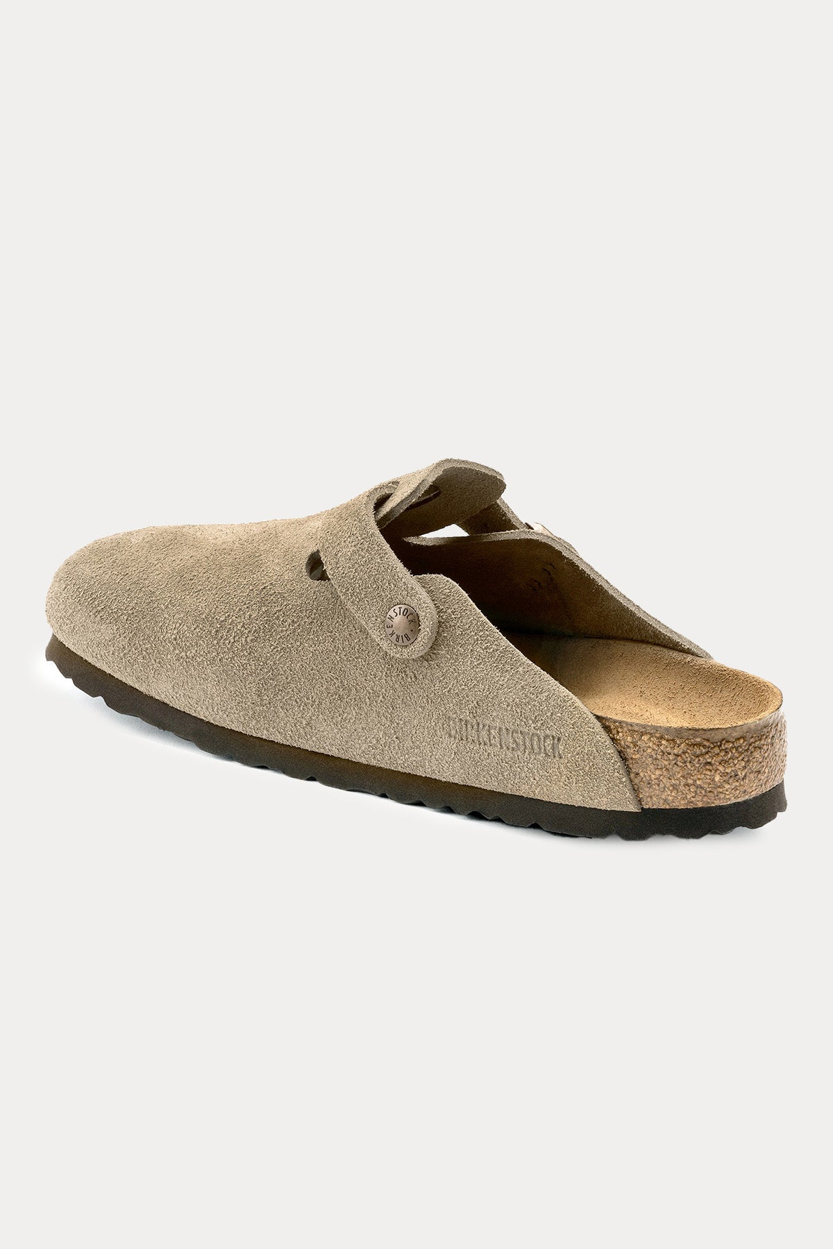 Birkenstock Boston Tek Tokalı Doğal Süet Deri Terlik-Terlik-Libas