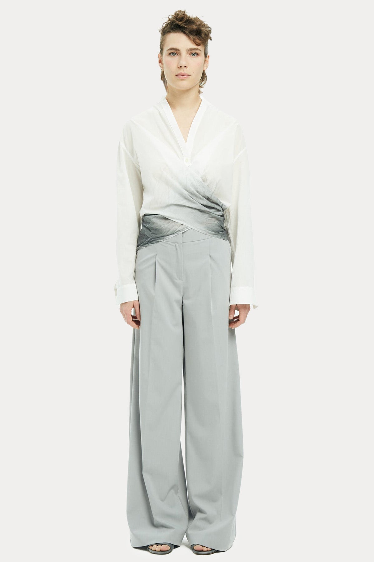 Ixos V Yaka Bağlamalı Degrade Bluz